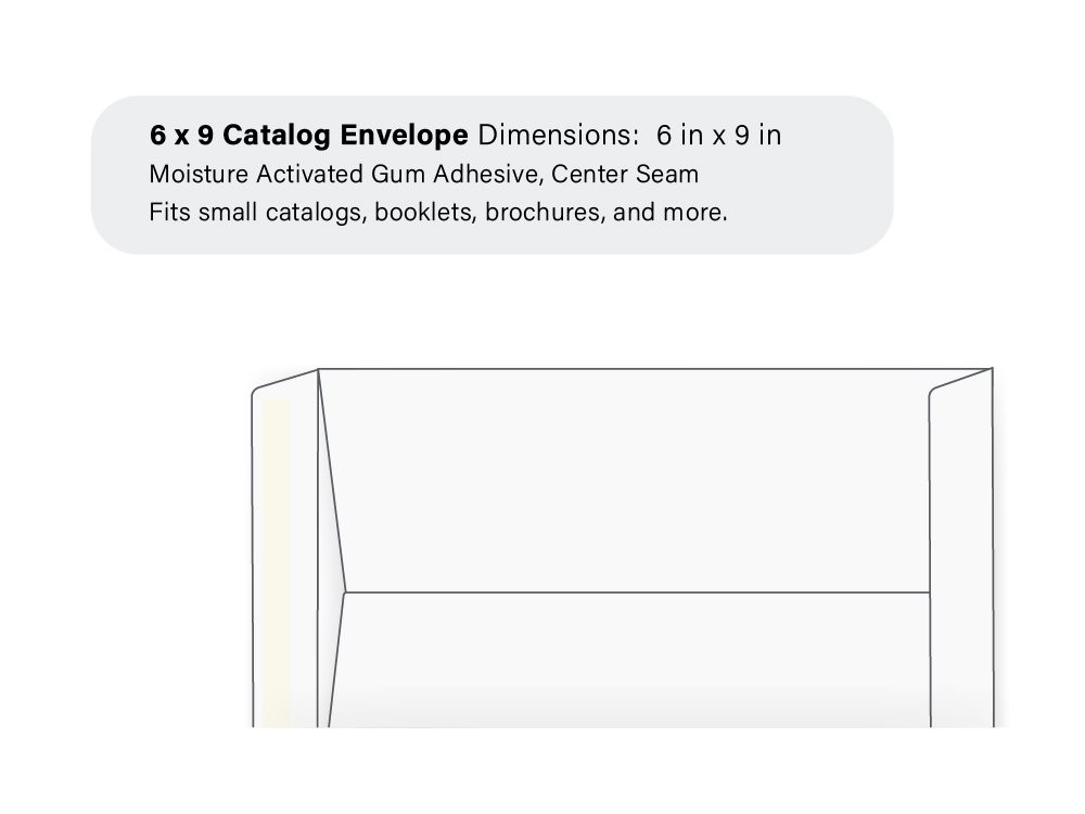 6 x 9 Catalog Envelope – 24# White – Open End, Box of 1000