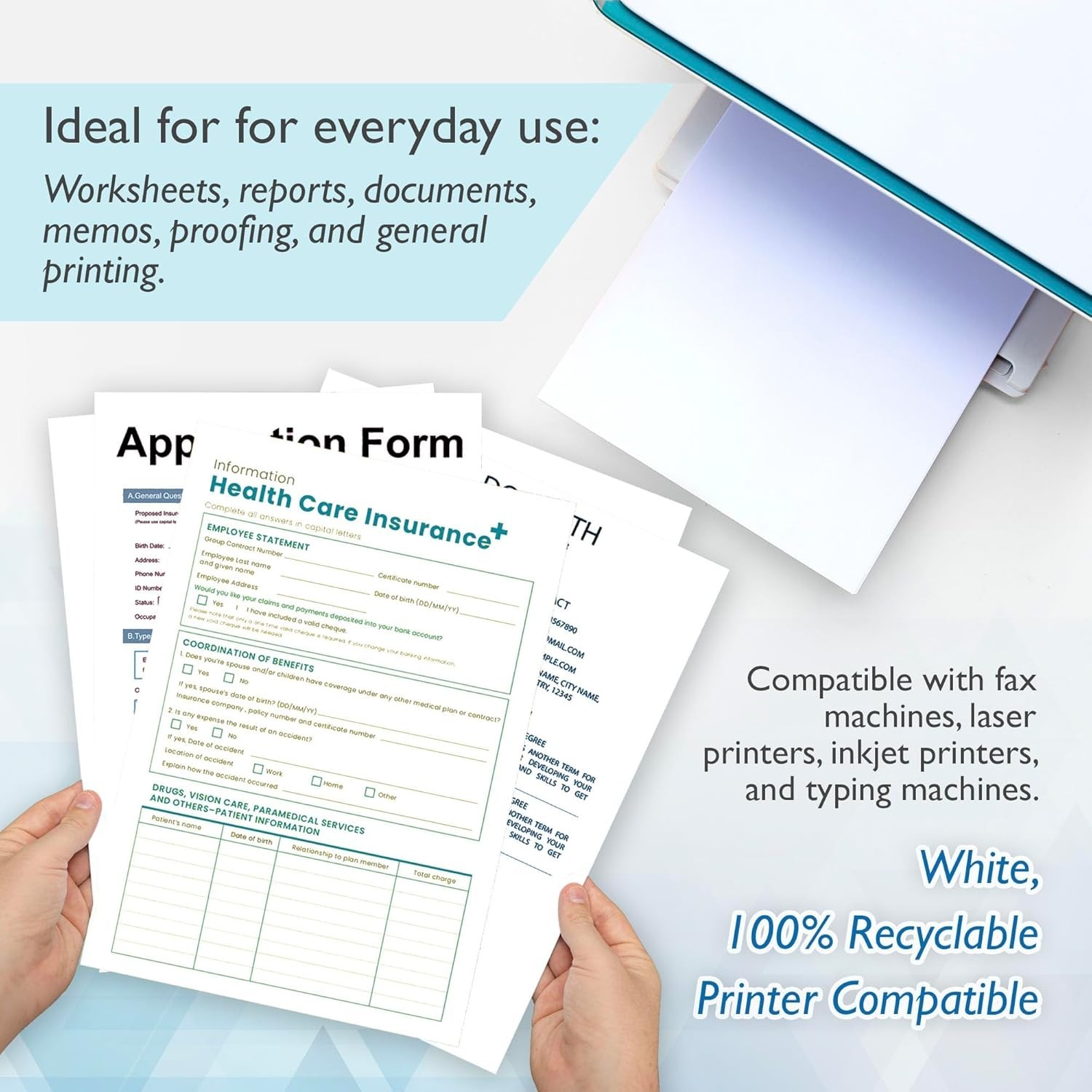 Blank Paper Copy & Multipurpose Paper – 8.5″ x 11″ White Color Printer Paper …