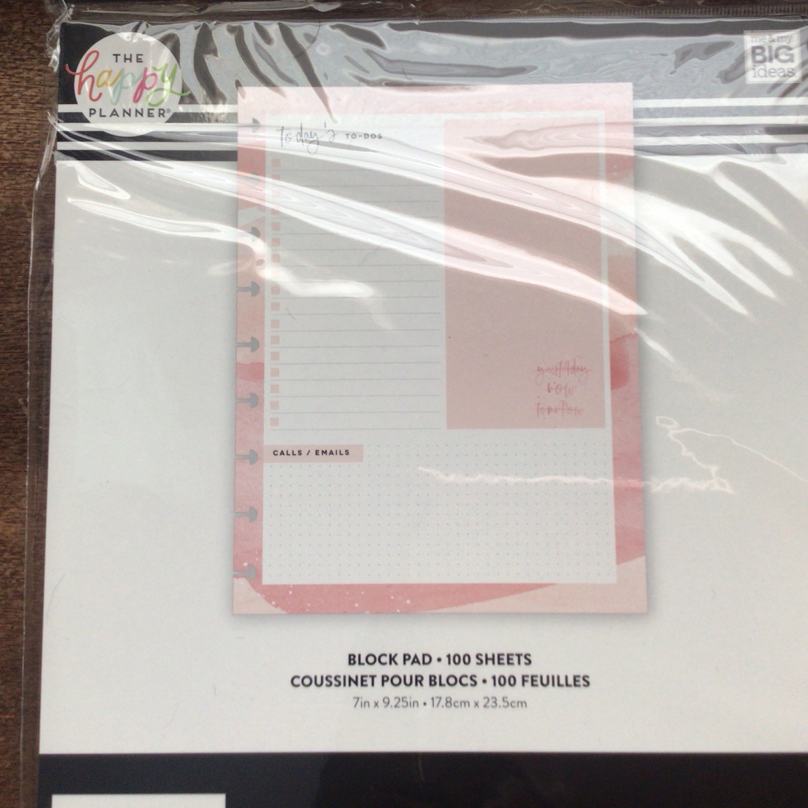 The Happy Planner – Block Pad 100 sheets – 7″x9.25″ -“Today’s To Dos”
