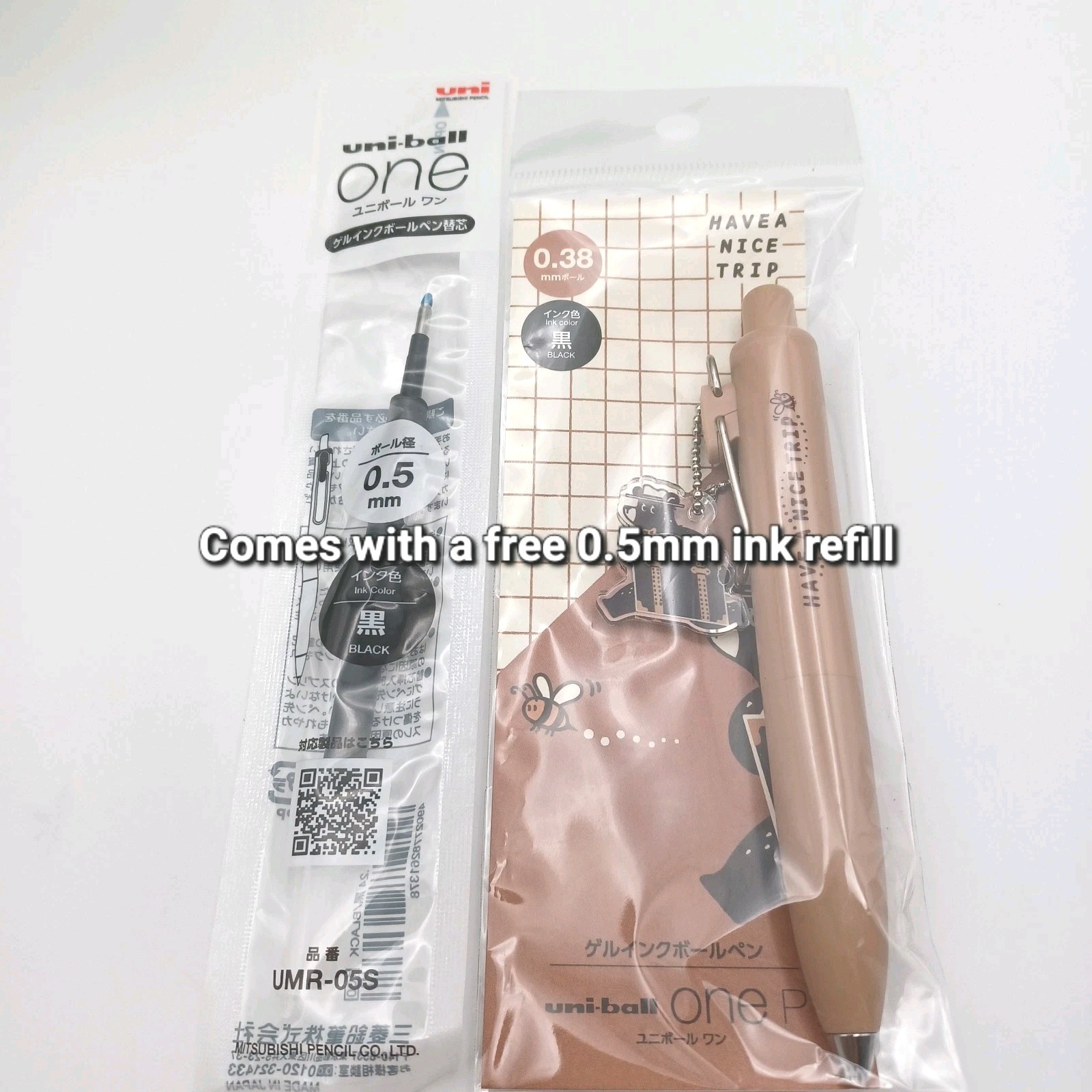 Obi1toy × Uni-ball One P Traveling Bear 0.38 obi-UBOP-03 Japan Retro + Free RF