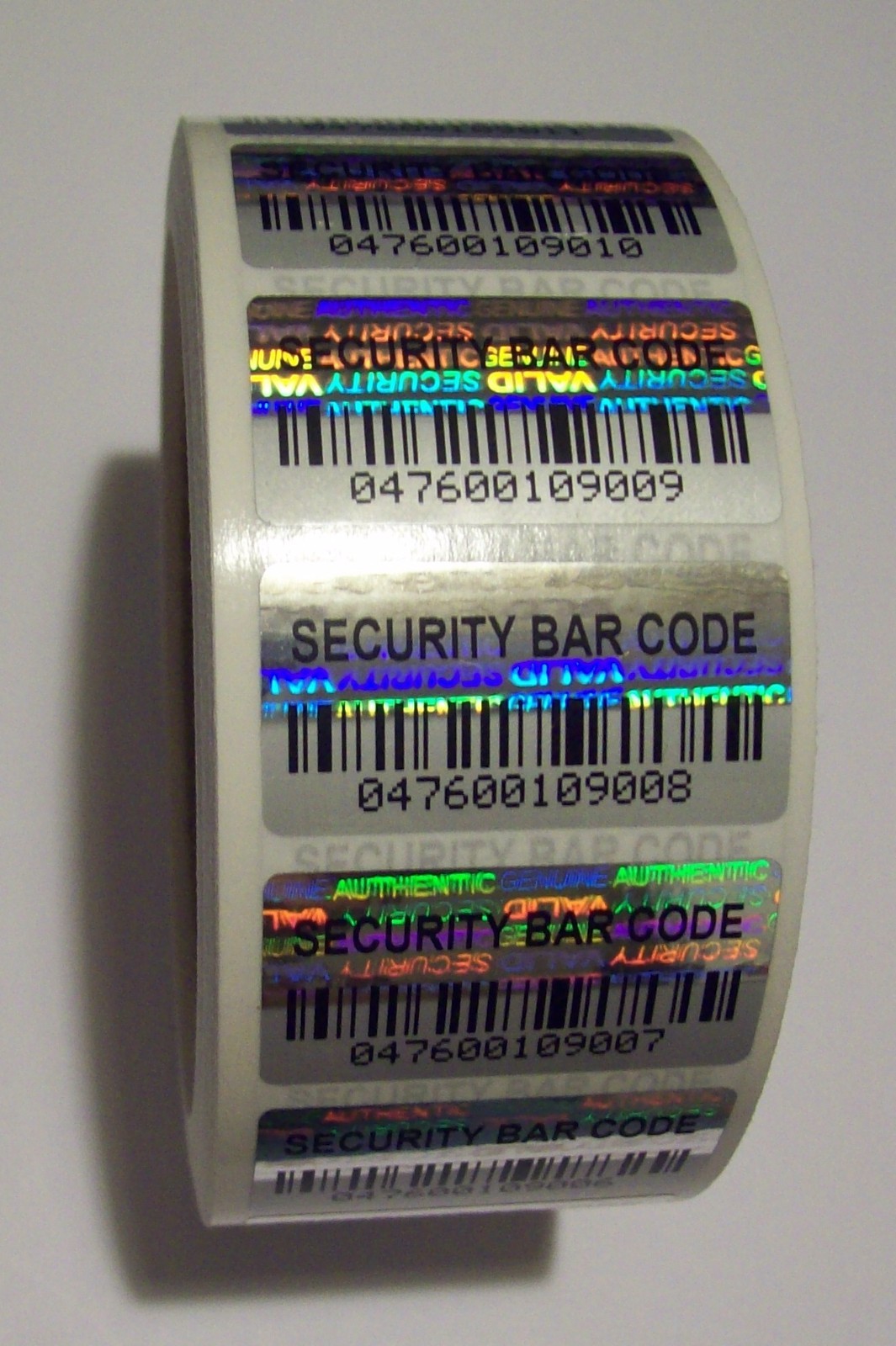 BCc 5000 Custom Print Security BARCODE Hologram Tamper Evident Stickers