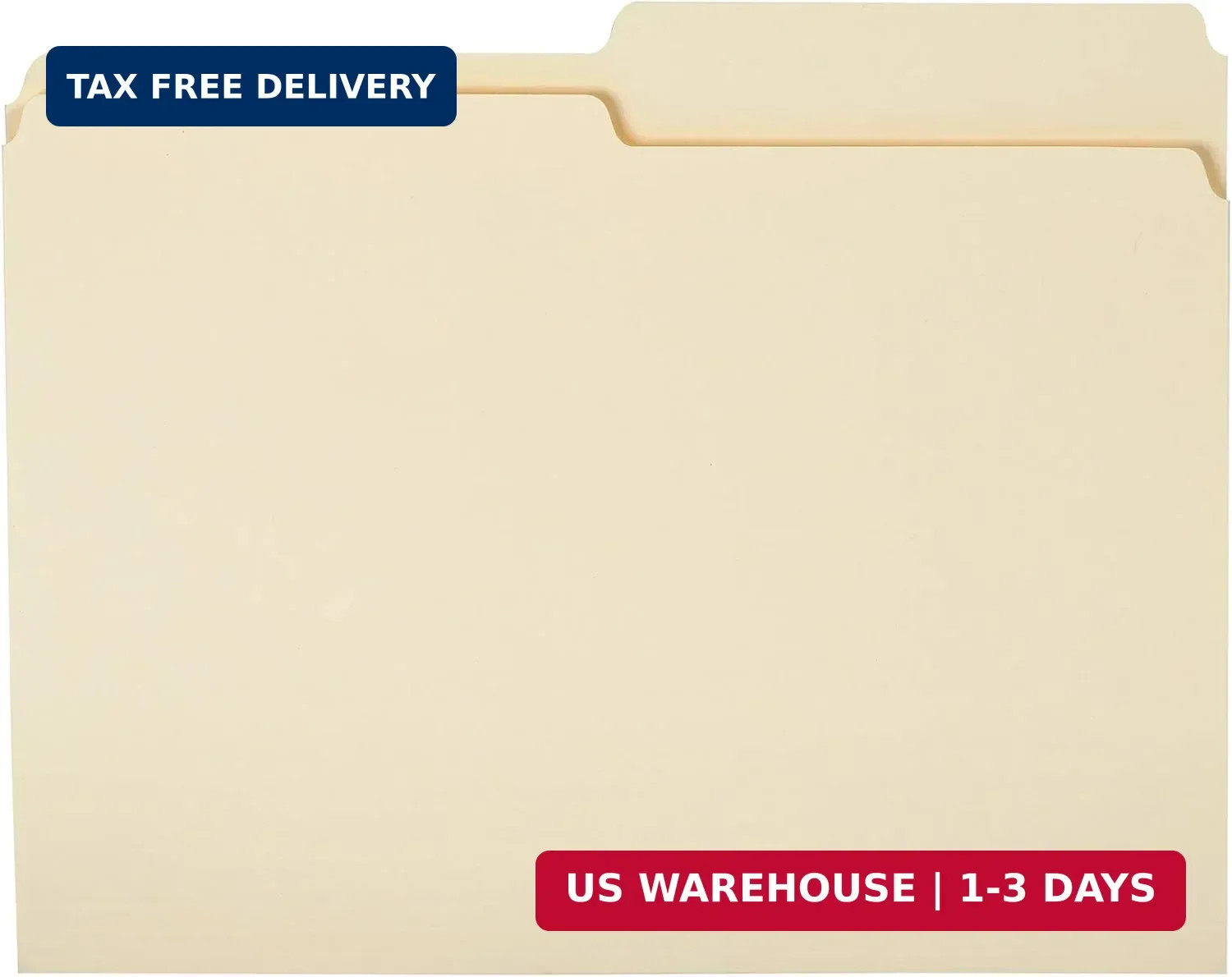 Amazon Basics Manila File Folders, Letter Size, 1/2 Tab in Left and Right Positi
