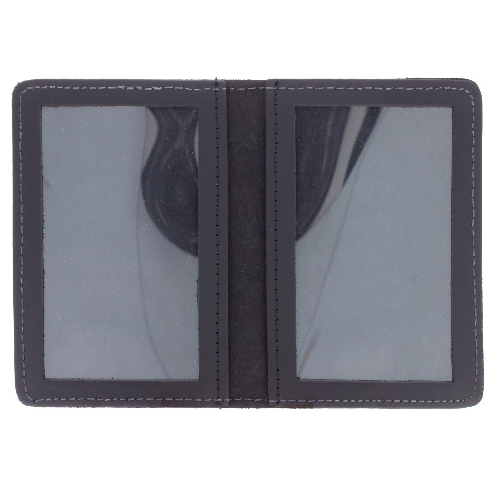 Asr Federal Leather Bifold Minimalist Double Id Card Credential Holder Smooth