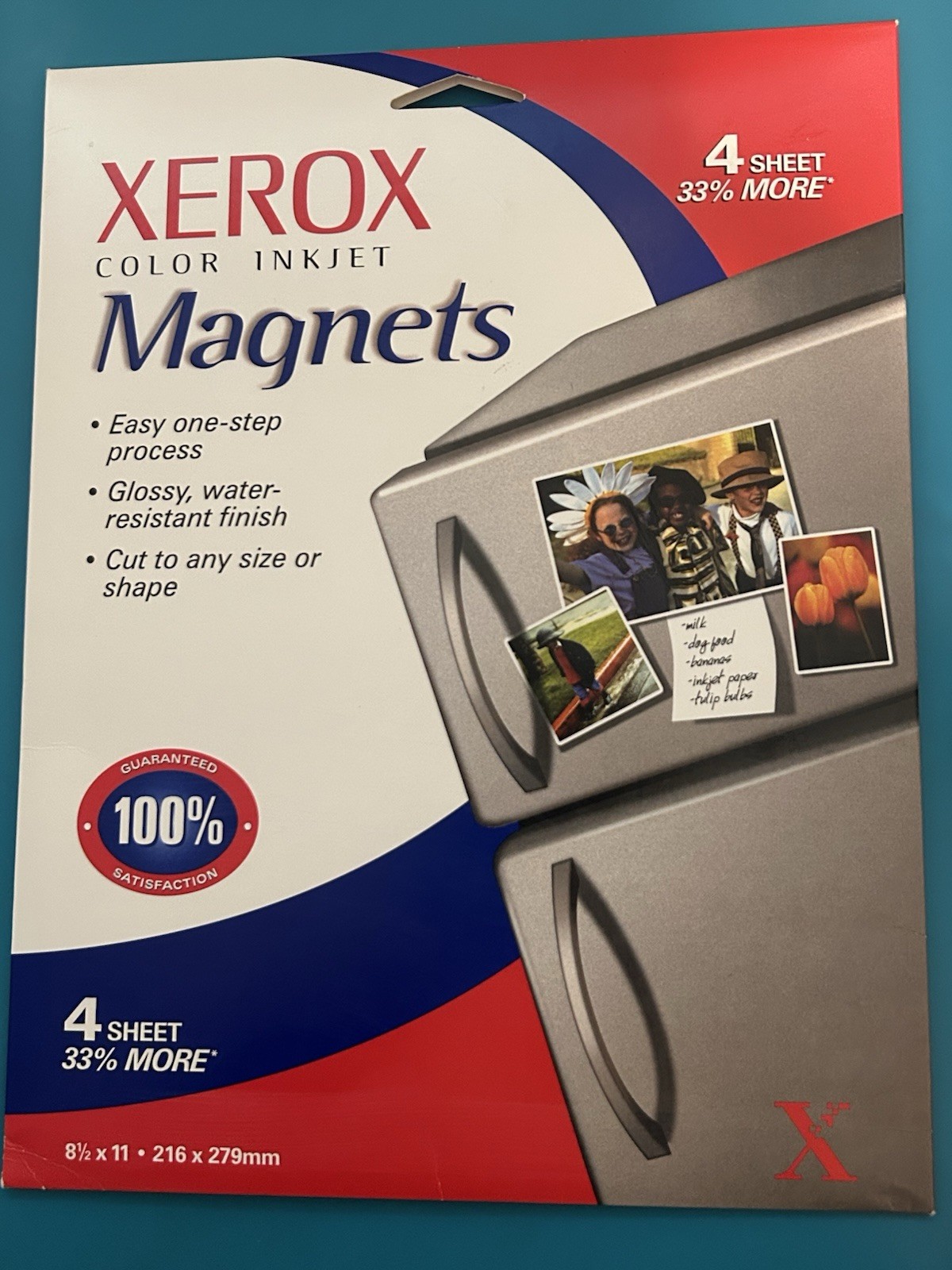 Xerox Color Inkjet 4 Magnet Sheets to print your own photos Personalize