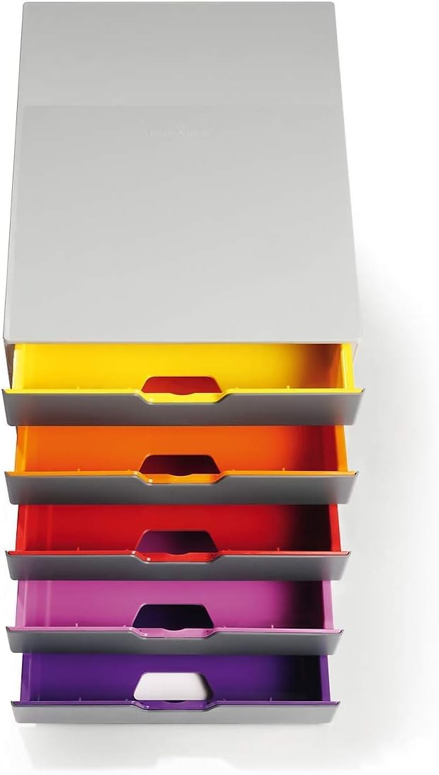 Varicolor 10 Drawer Unit – Gray Desktop Drawer Set with 10 Color Coded Draws …