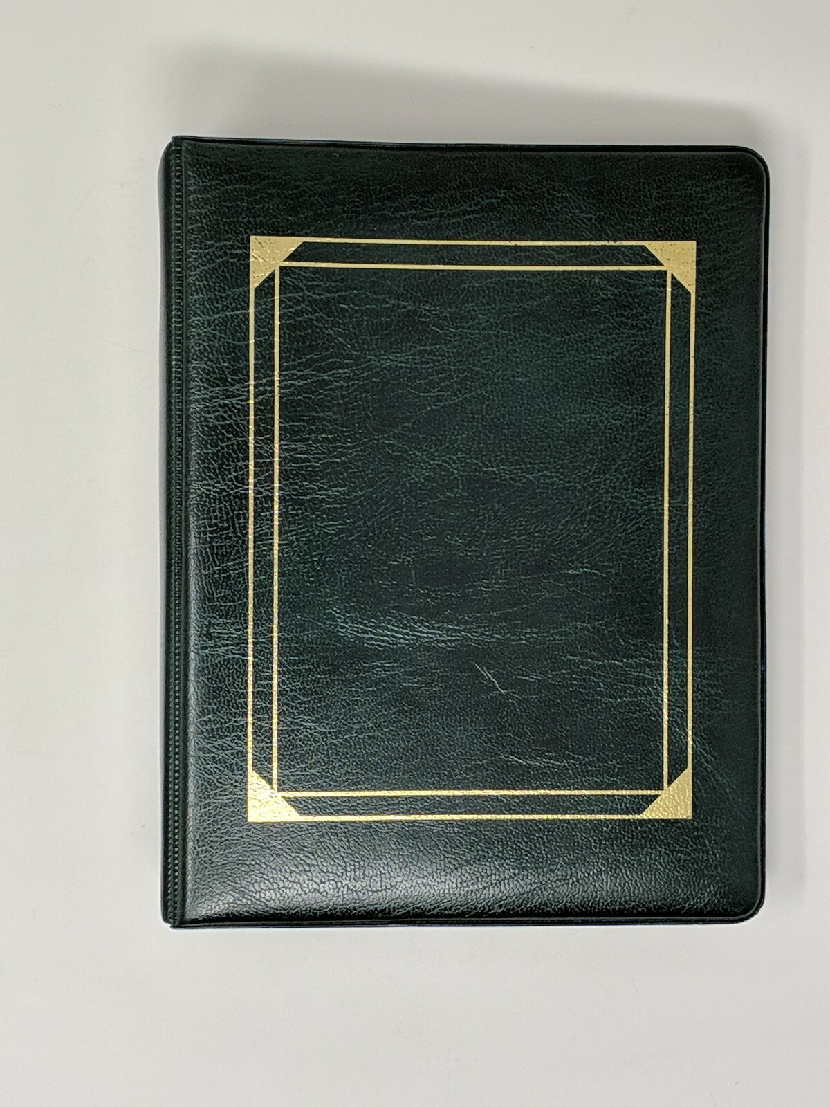 Padded Green Leatherette Card 6-Ring Binder 19 pages 12 Alphabet Tabs Excellent