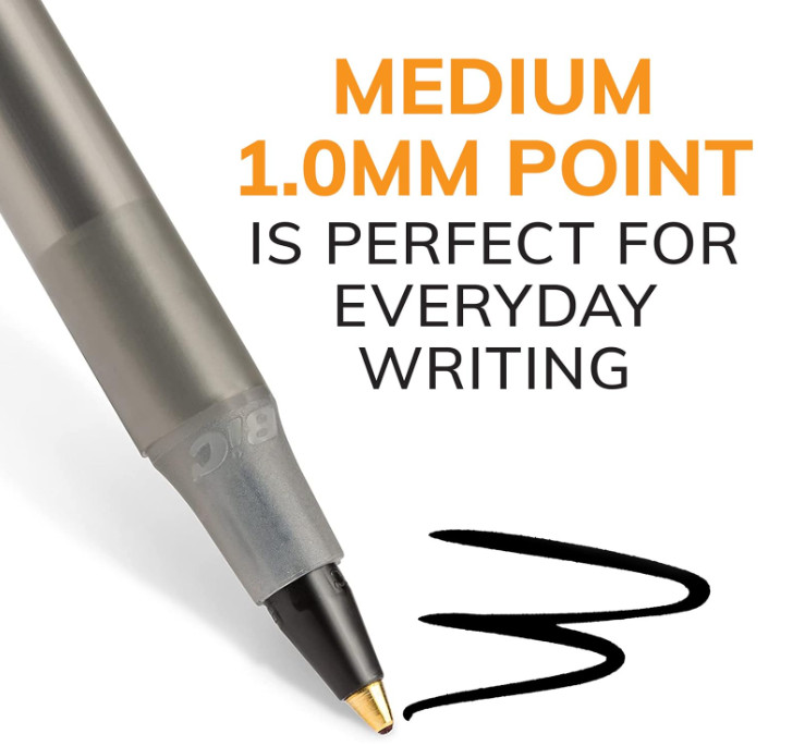 2 Pack Bic Round Stic Xtra Life Ballpoint Pen Medium Point 1.0mm Black 60ct Each