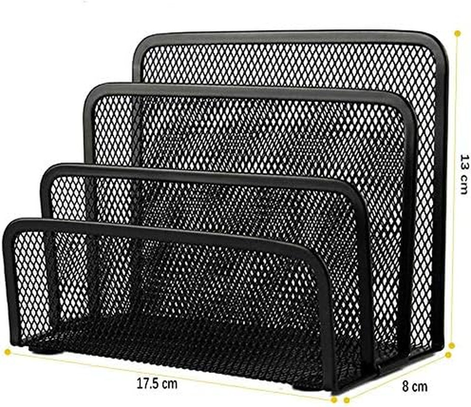 Desk Mail Organizer Small File Letter Holder Metal Mesh Desktop Storage for Home