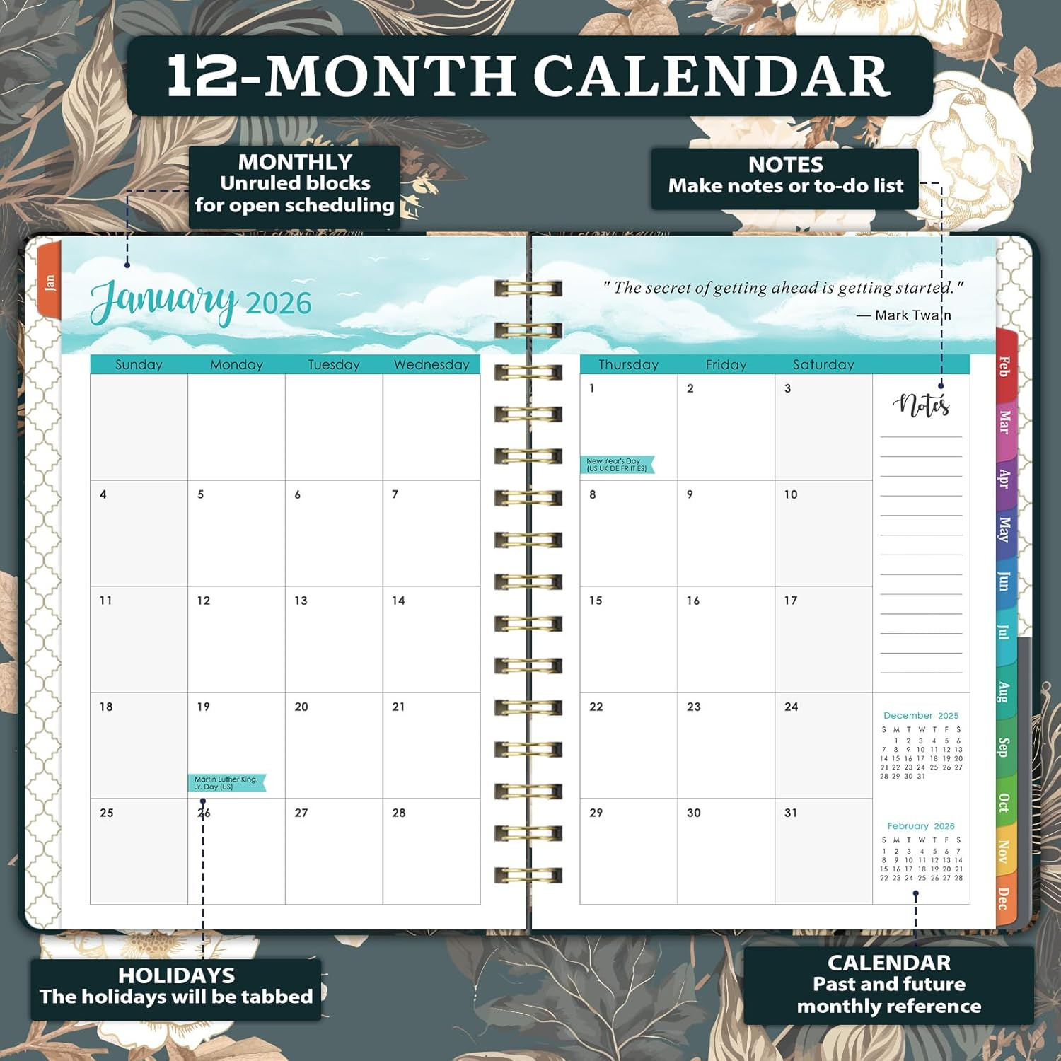 2026 Planner – 2026 Weekly & Monthly Planner, JAN. 2026 – DEC. 2026, 6.4″ x 8.5″