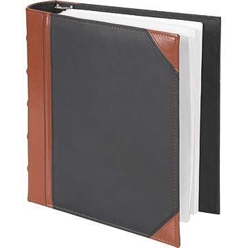 Heavy-Duty 3-Inch Executive Binder, English Leather, Holds 350 Sheets