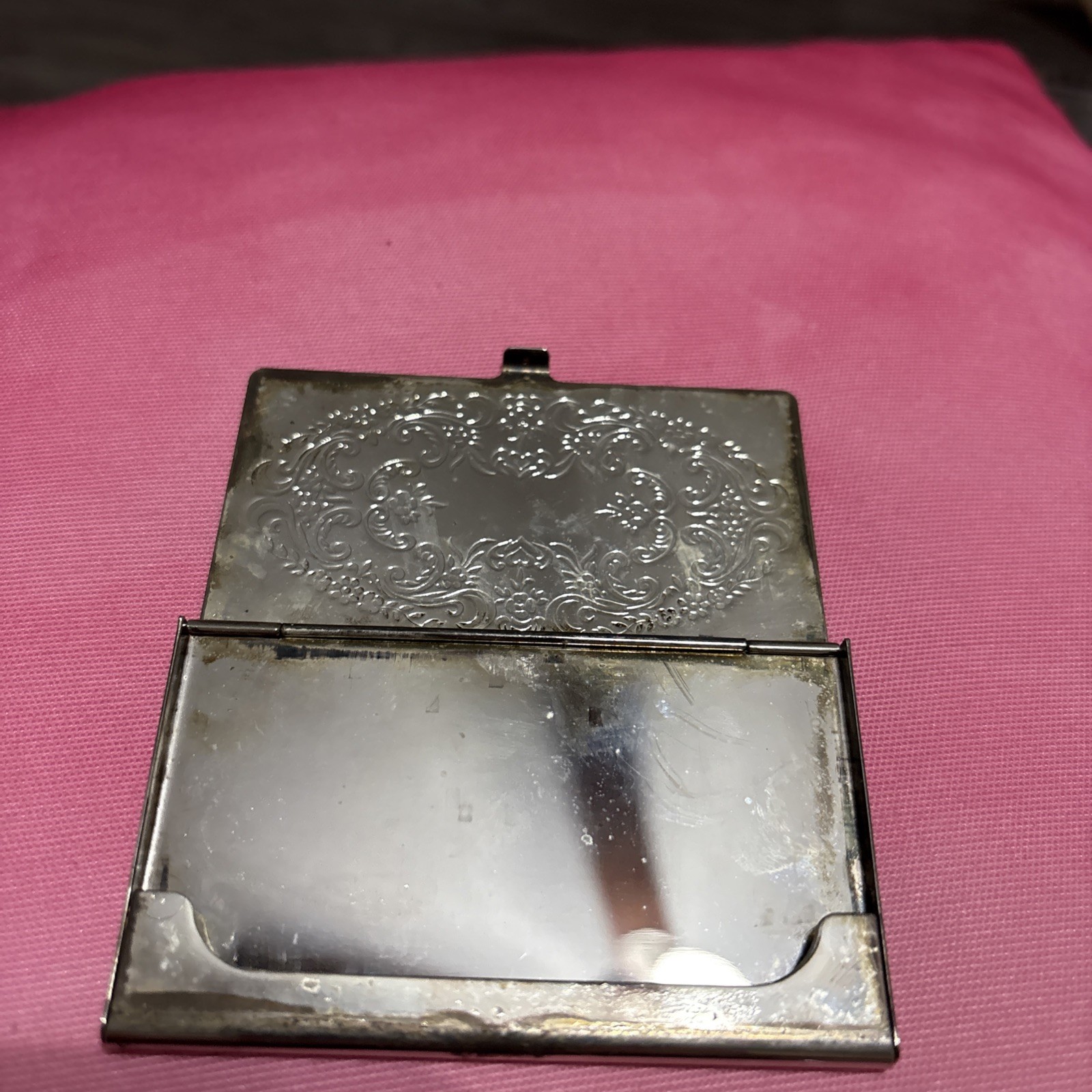 Vintage Silver Plated Business Cards Holder Or Wallet