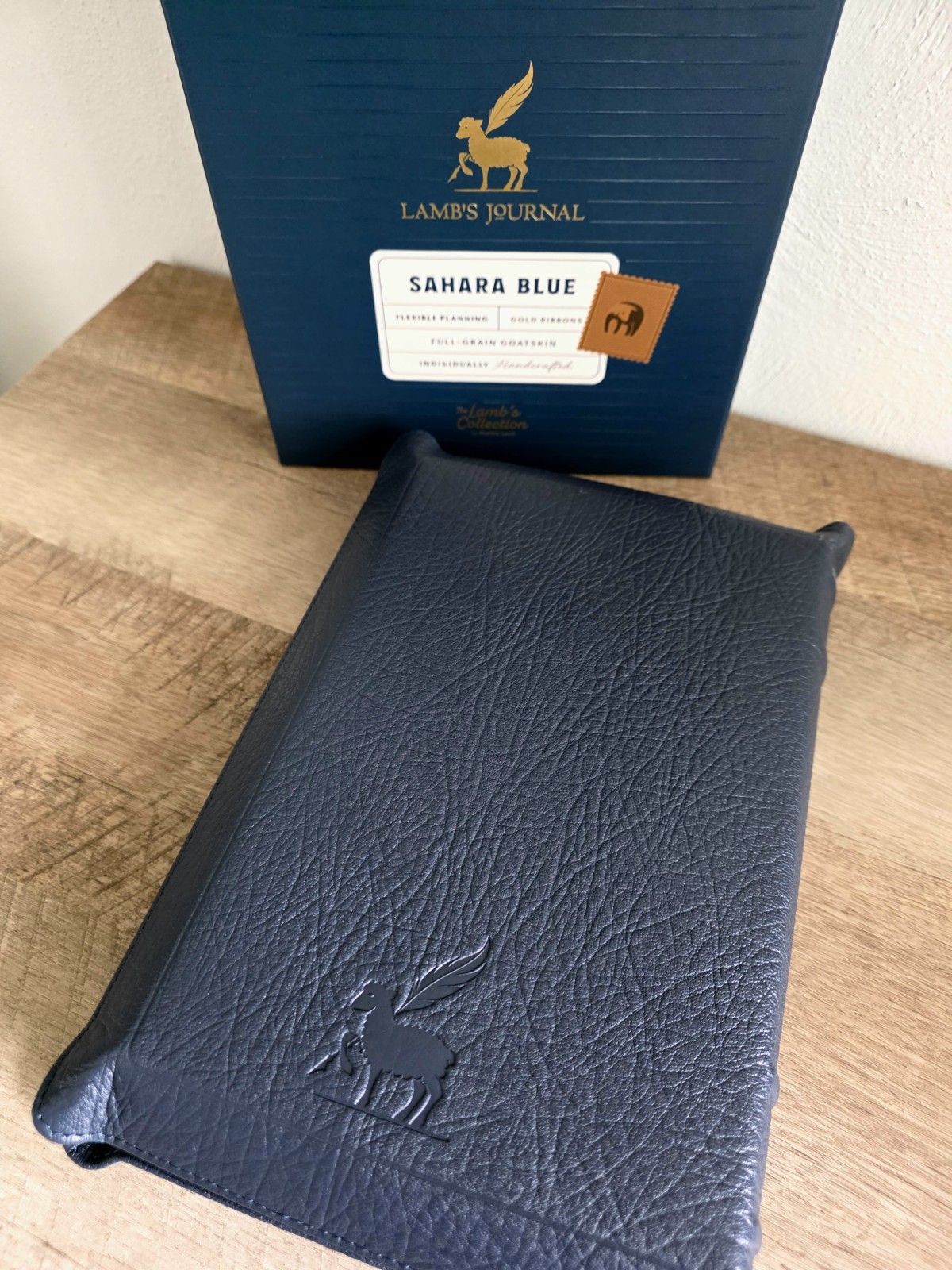 Humble Lamb Lamb’s Journal Sahara Blue Full-Grain Goatskin Leather, Illustrated