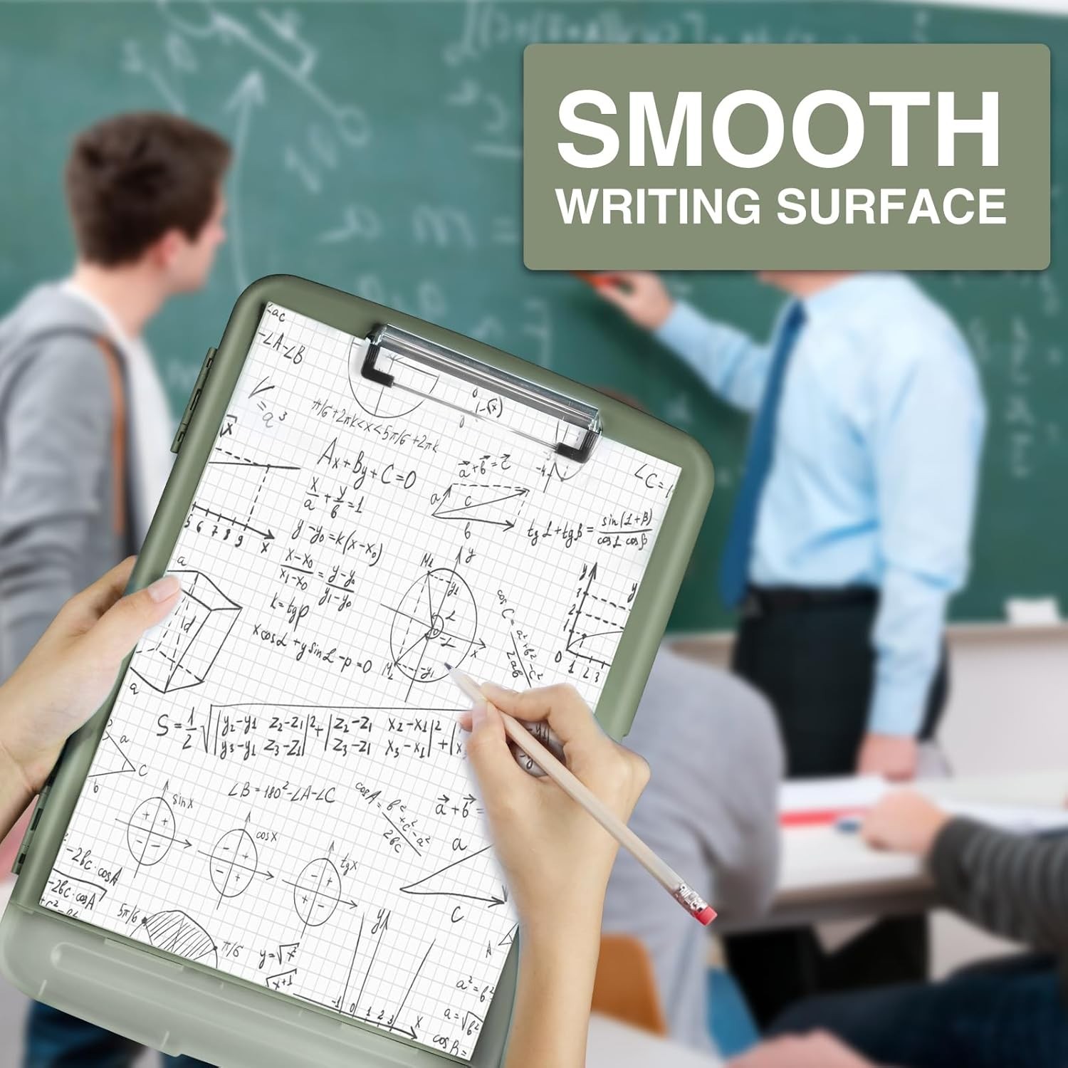 Sooez Clipboard with Storage 8.5×11, Pen Holder, A4/Letter/Legal, Office School