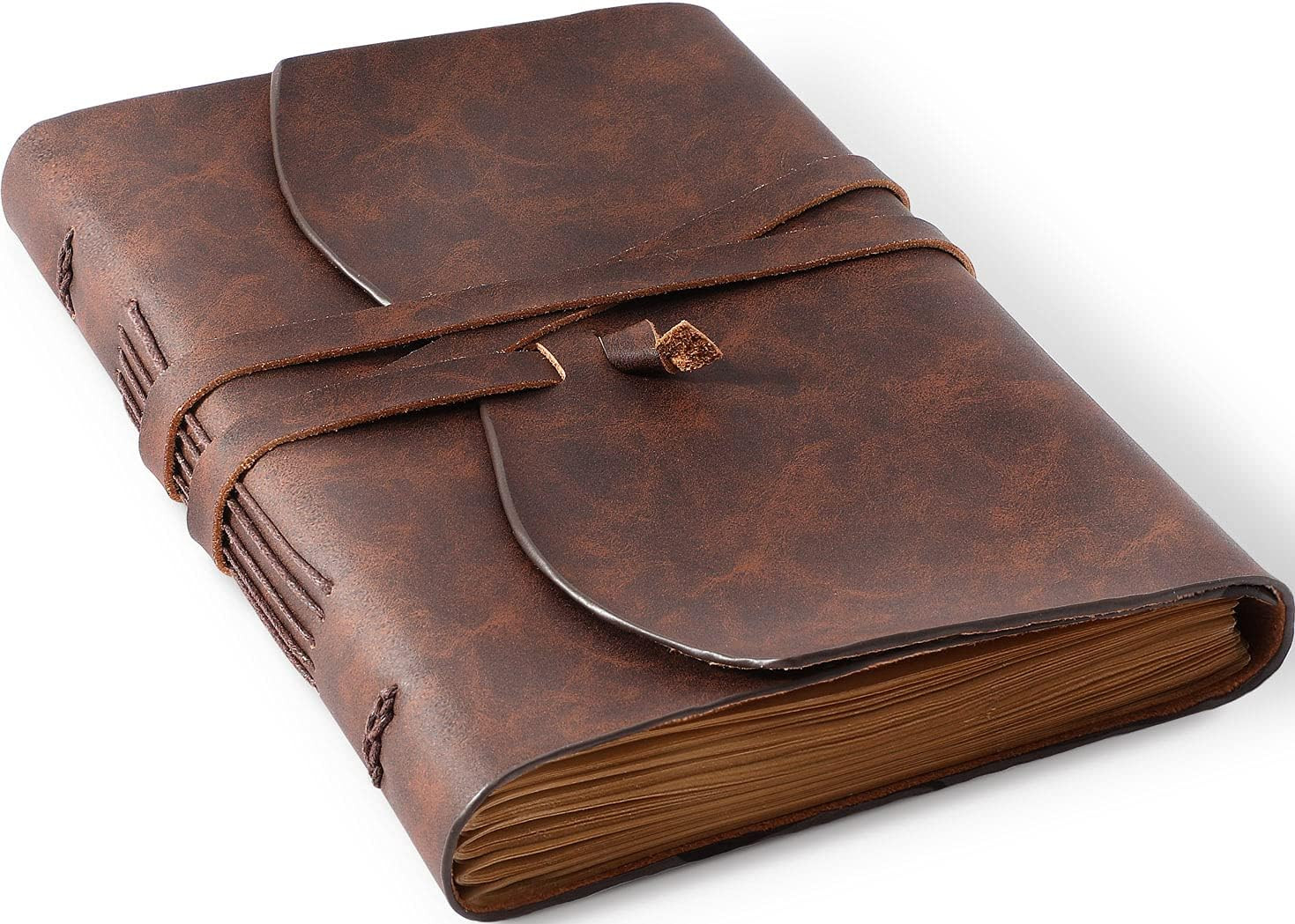 Leather Bound Journal for Men/Women, Rustic Vintage Handmade Large Writing Noteb