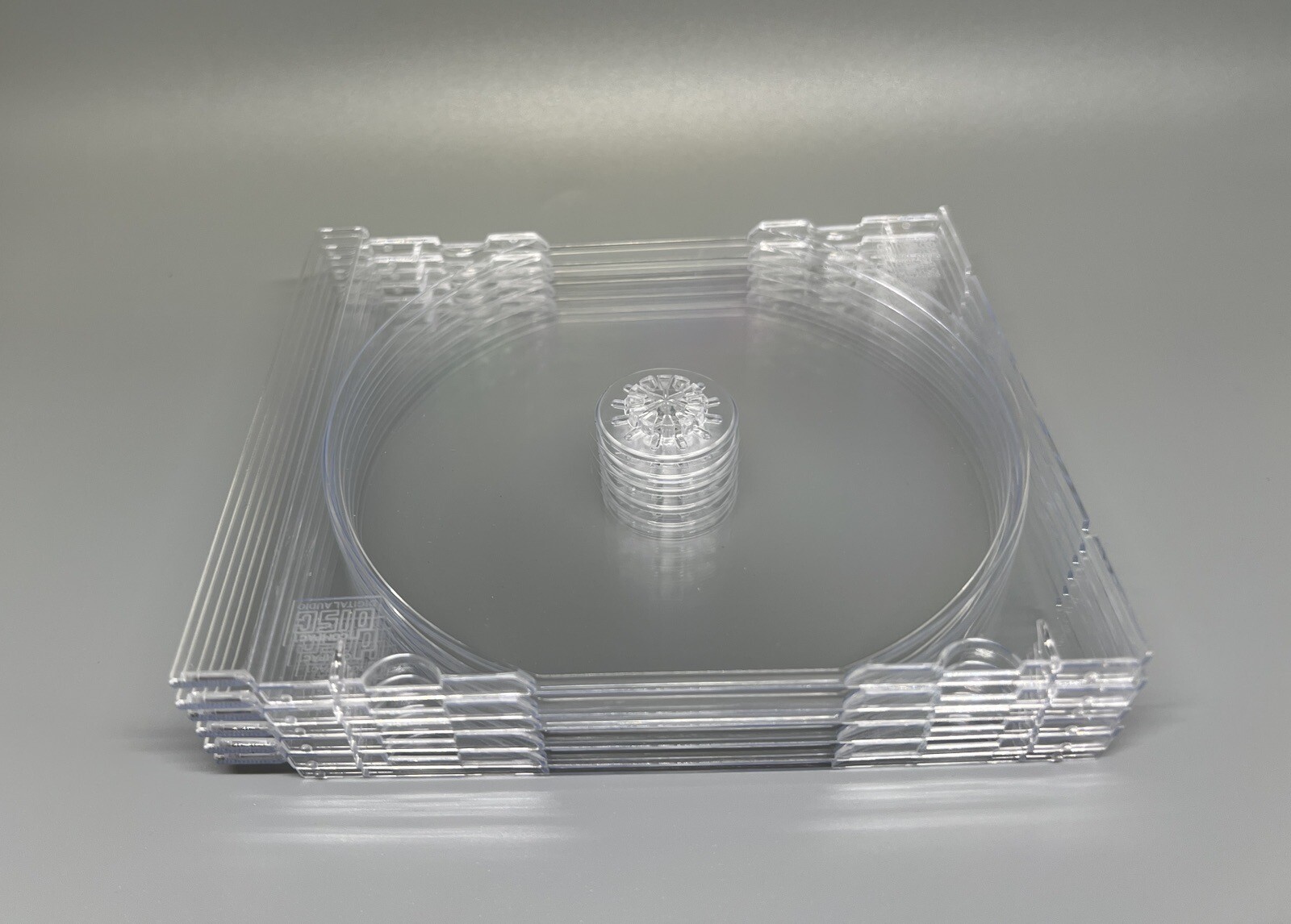 10 PCS NEW STANDARD CD CLEAR TRAY WITH CDA, REINFORCED HUB, KC02PK-R-HUB-CDA