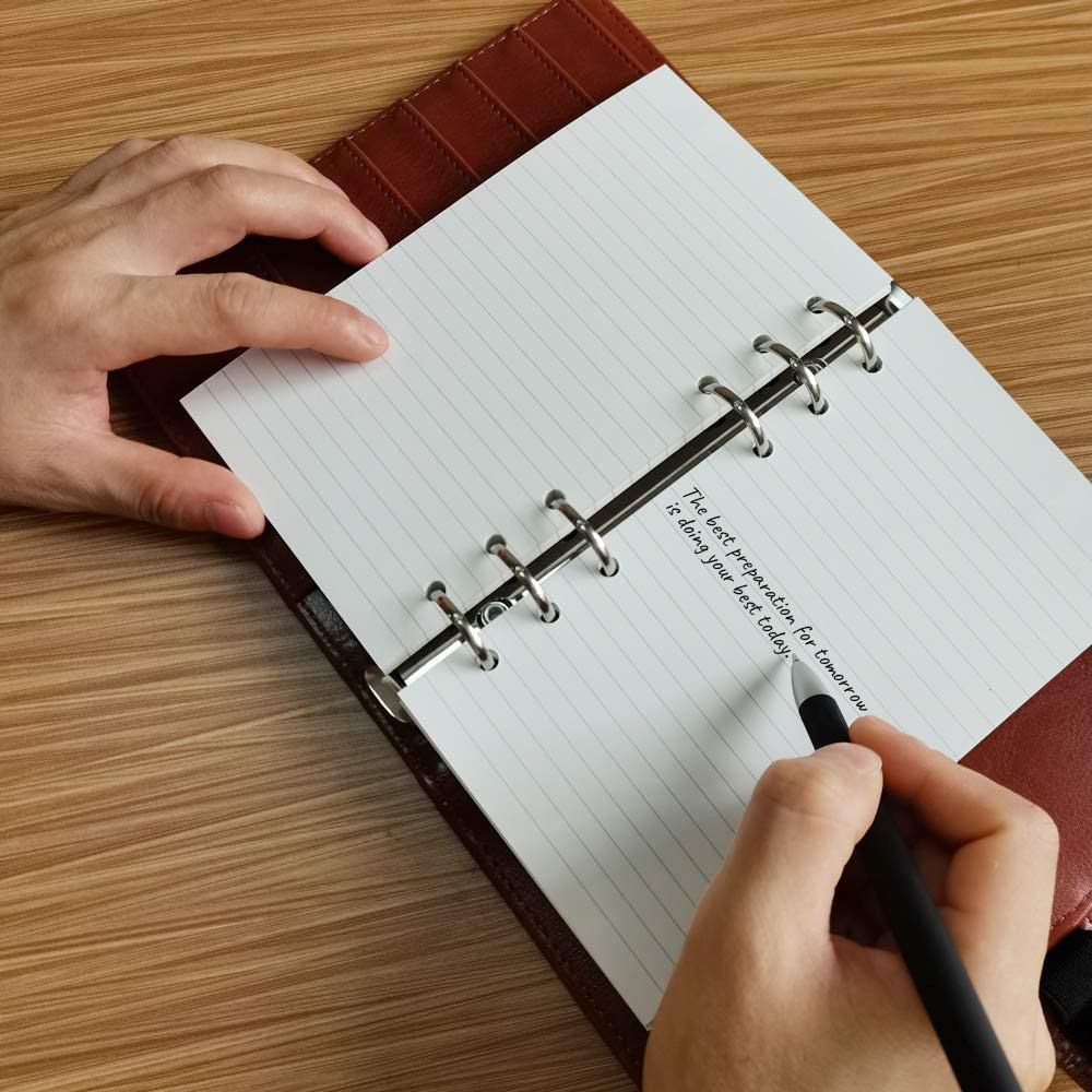 (2 Pack) A6 Lined Refill Paper, 200 Sheets/400 Pages Loose Leaf Paper for Filofa