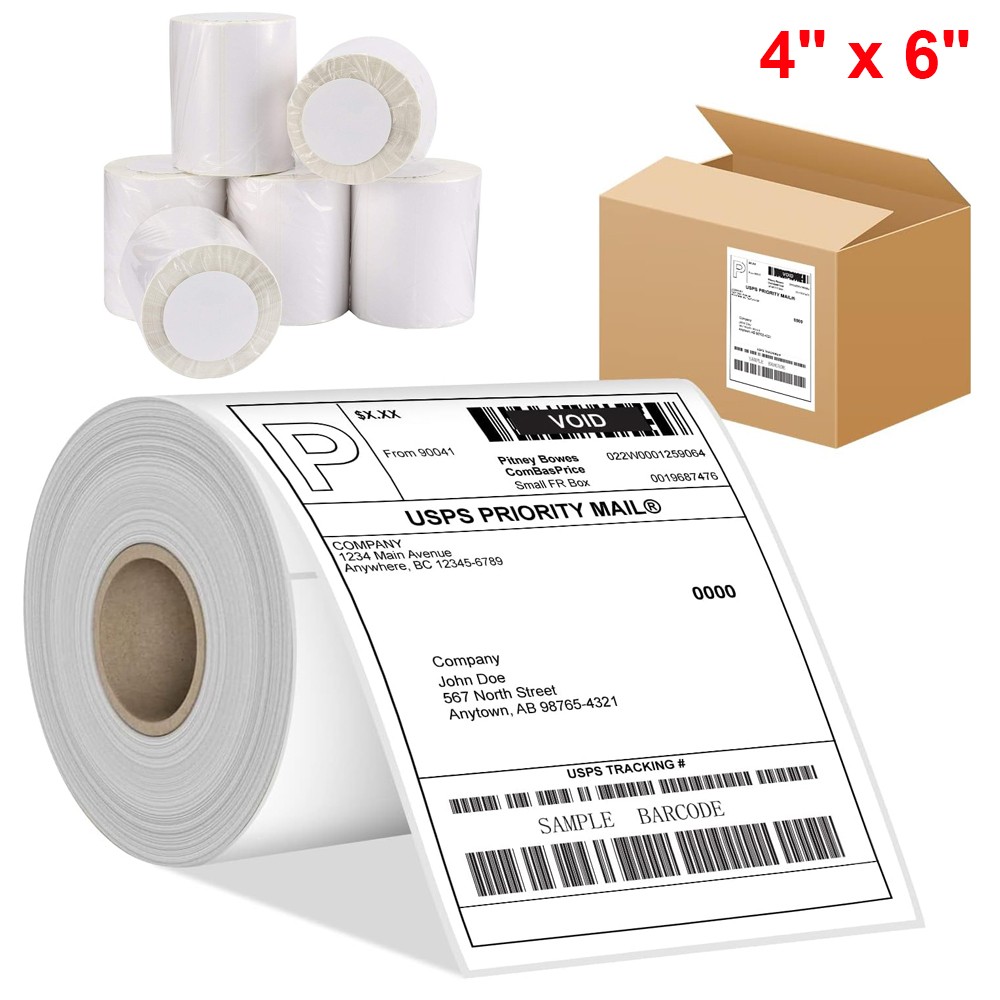 450 Labels/Roll 4″ x 6″ Thermal Shipping Labels for Zebra Direct Thermal Printer