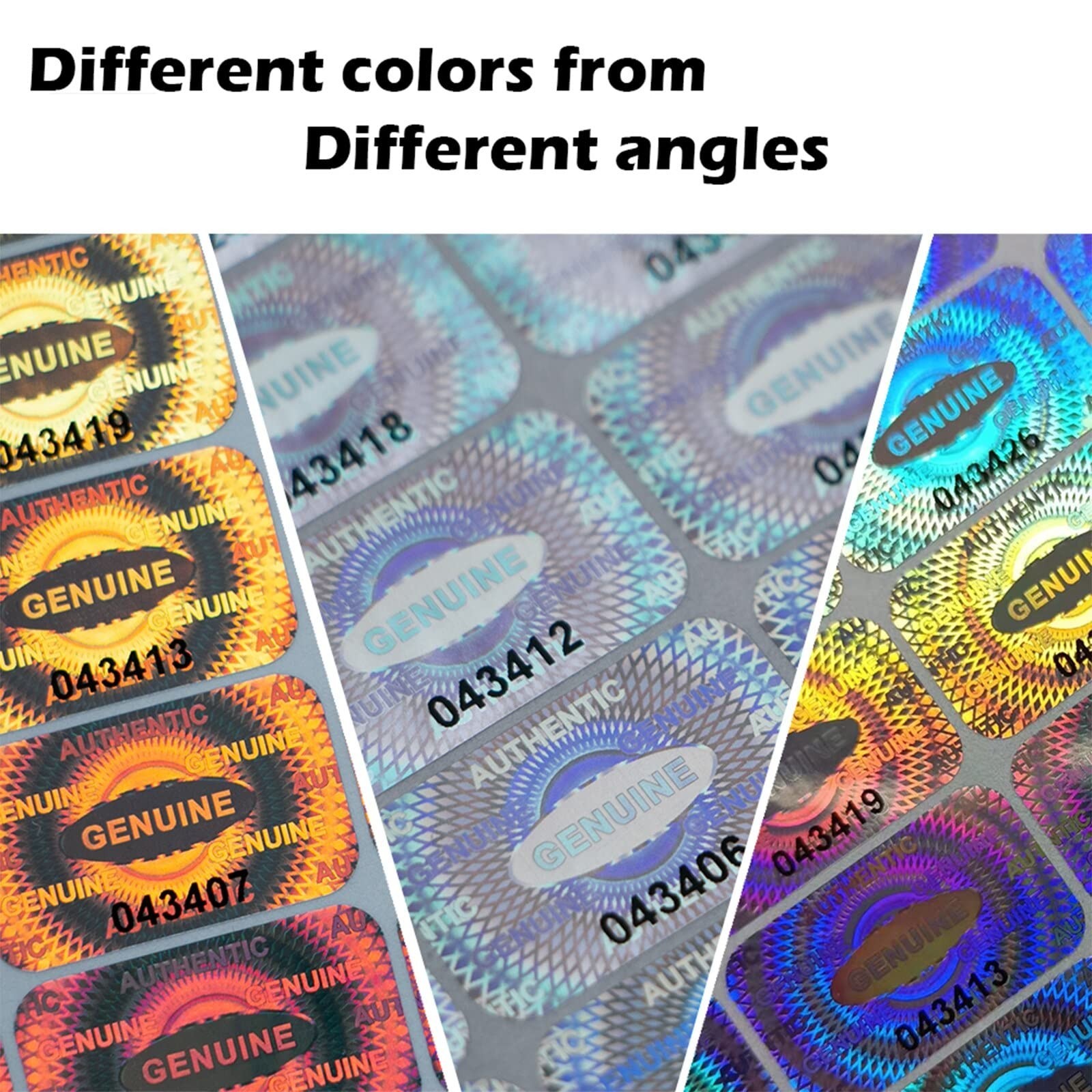 300 Pcs Authentic Hologram Labels/Stickers Silver Transfer Tamper Evident Sec…