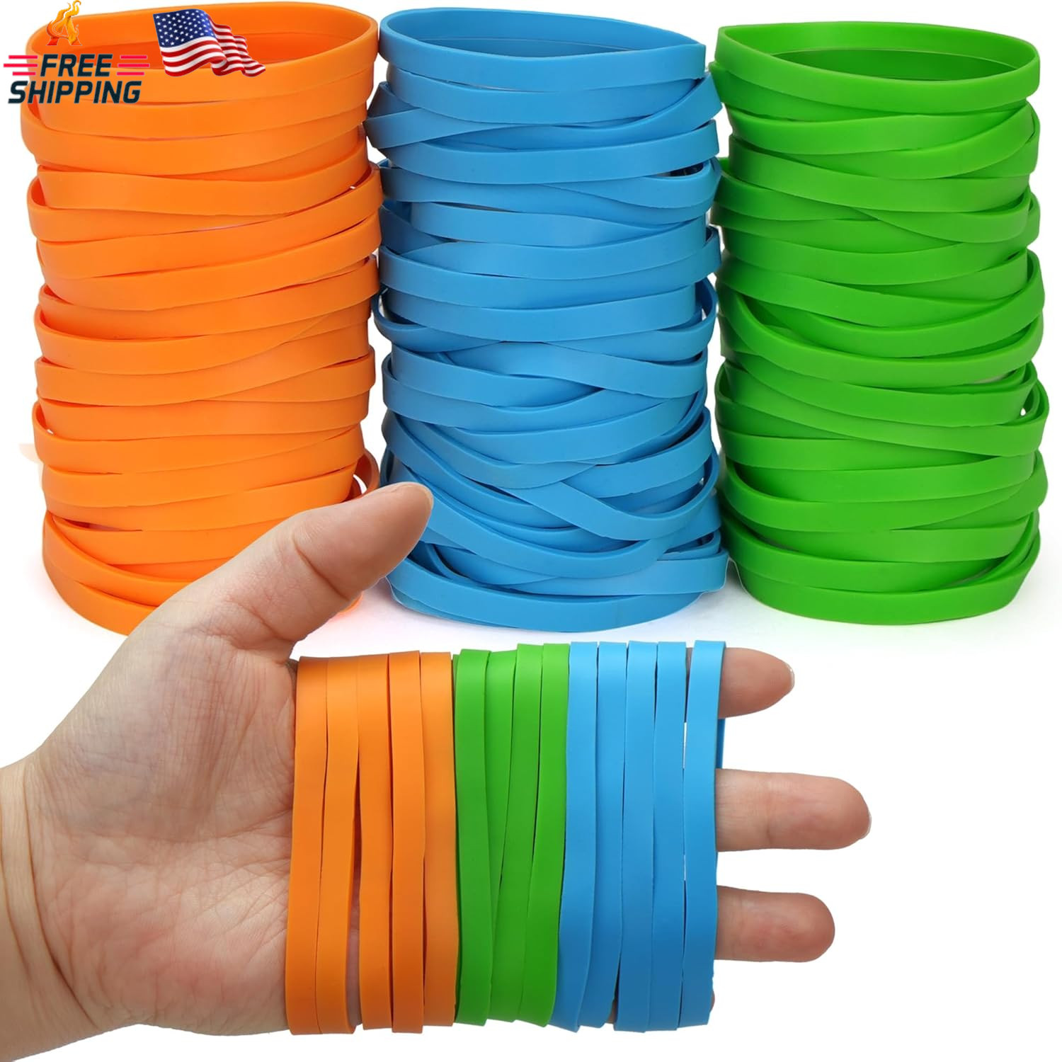 Lotfancy Rubber Bands, Size 64 (3-1/2″ X 1/4″), 0.5 Lb Approx 130 Pcs Thick Heav