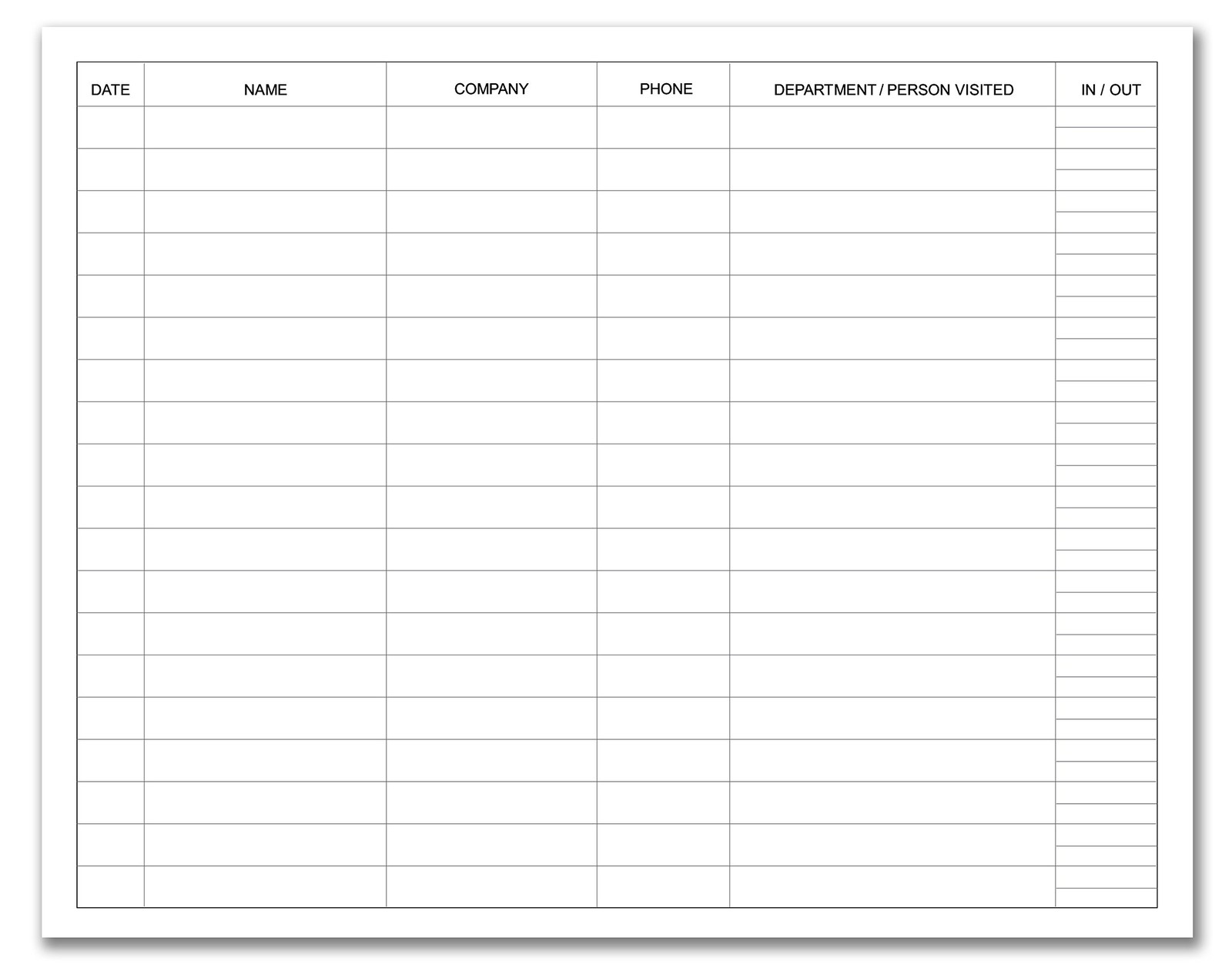 BookFactory Visitor Log Book Visitors Register Signin Book 120 Pages, 8 7/8”