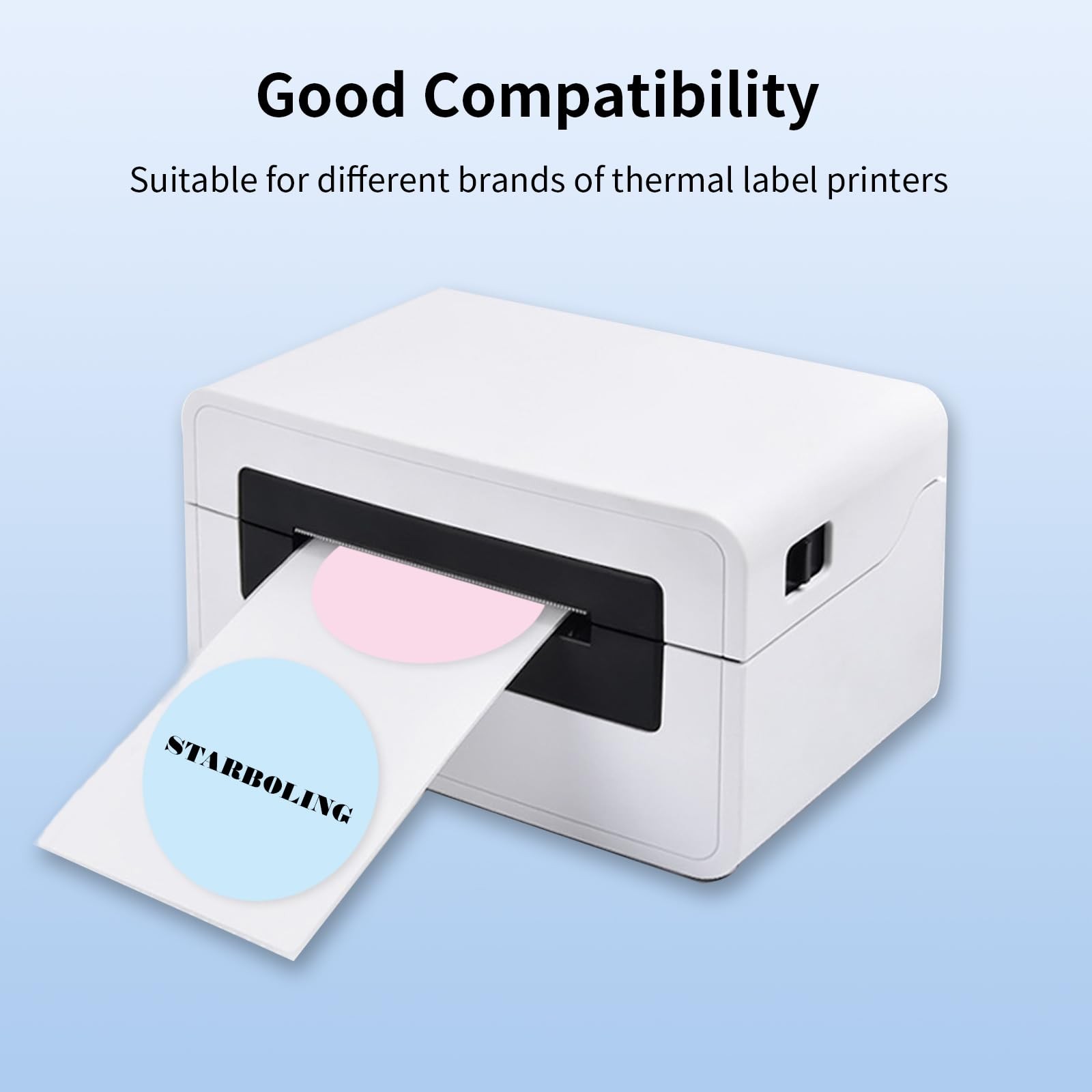 Thermal Labels 2 Inch Round, 600 Per Roll, DIY Logo, Color Coding, Multicolor