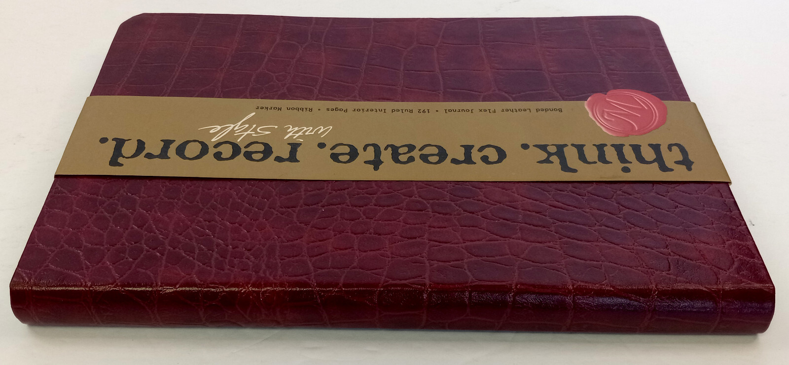 Notebook 192 Pages Ruled Bonded Leather Brown Markings by C.R. Gibson Blank