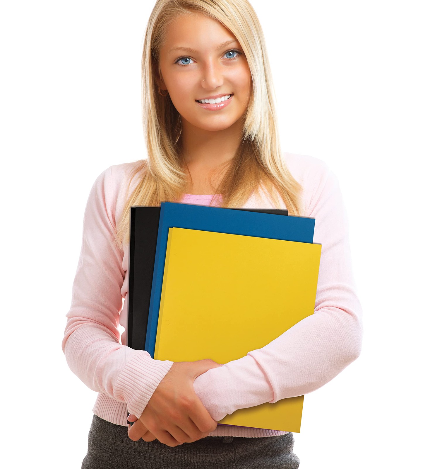 Better Office Products Letter 2 Pocket Paper Folders with fasteners, Assorted