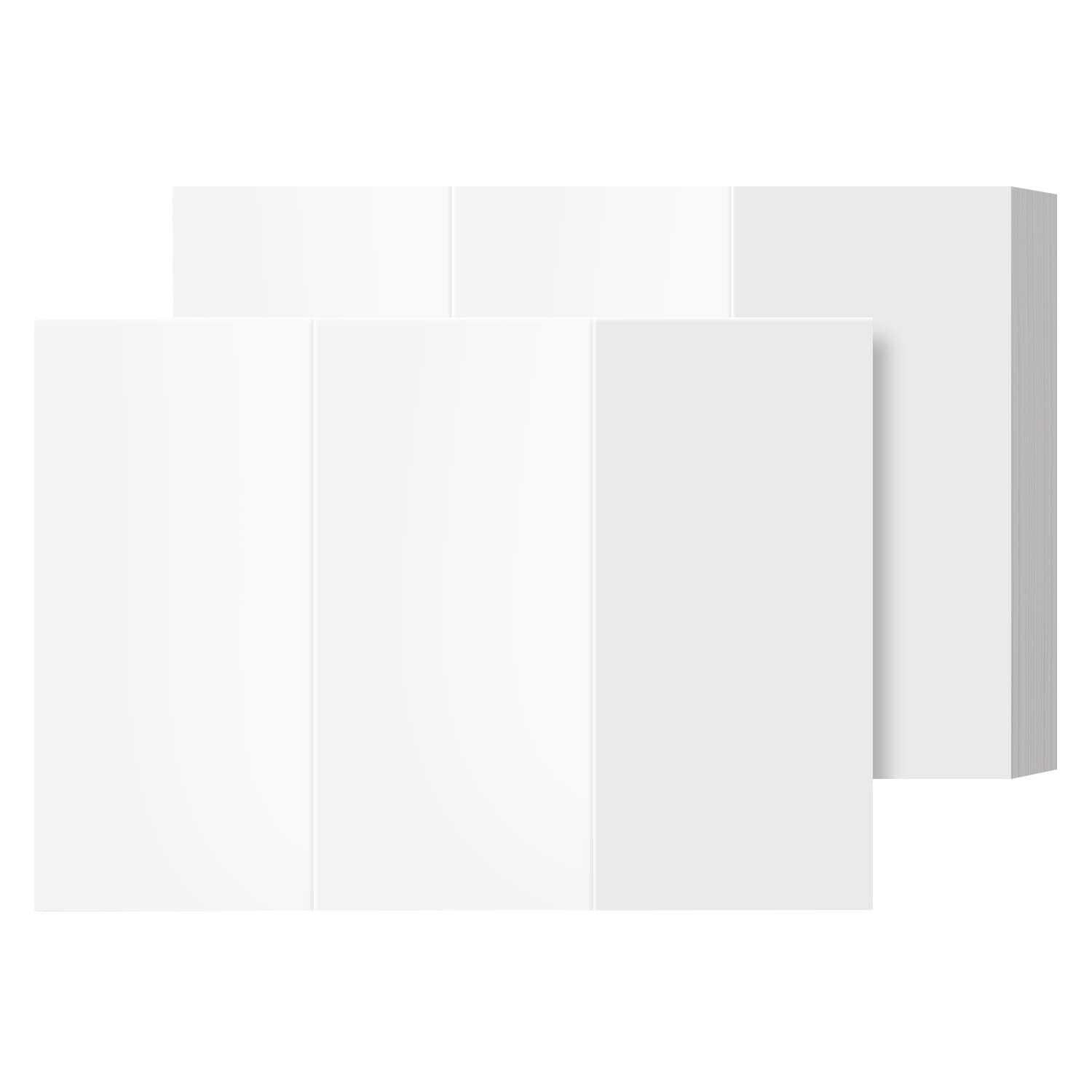 Blank Bright White Tri-fold Brochure Cardstock, Pre-Scored, 65lb Cover, 50 Qty