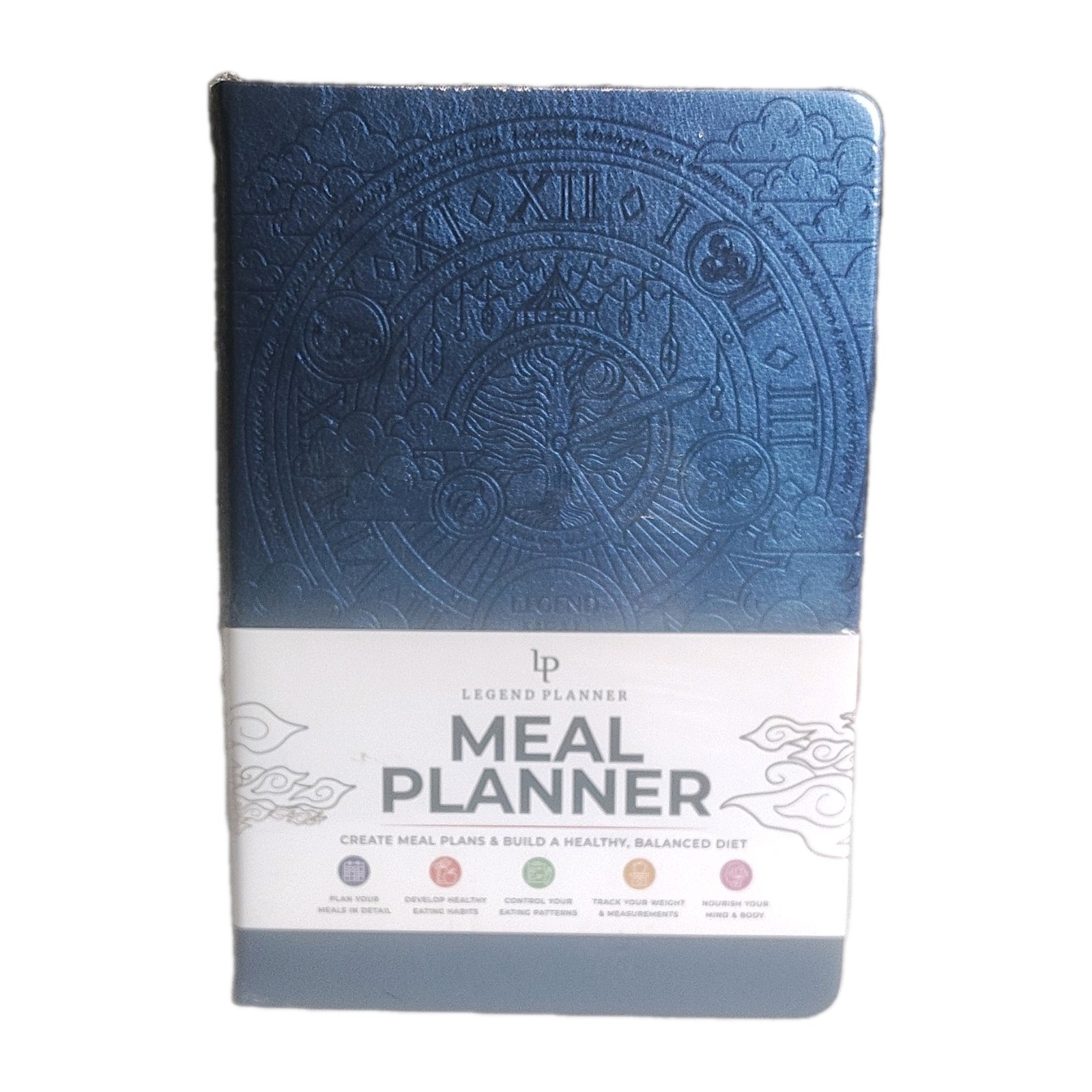 Legend Planner A5 Meal Planner Mystic Blue Faux Leather Habit & Weight Tracker