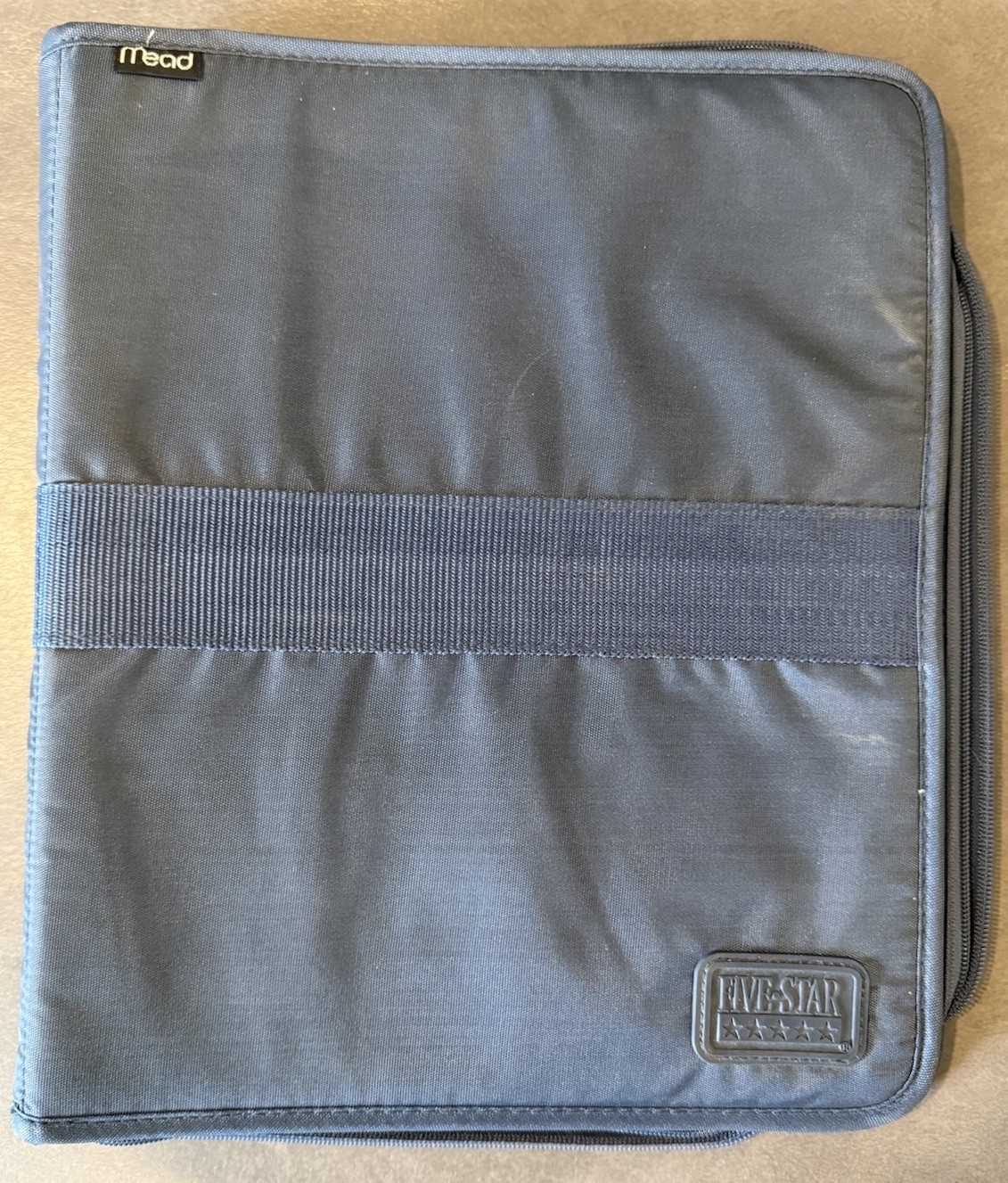 Mead Five Star Navy Blue 3 Ring First Gear Zipper Binder Vintage 1991