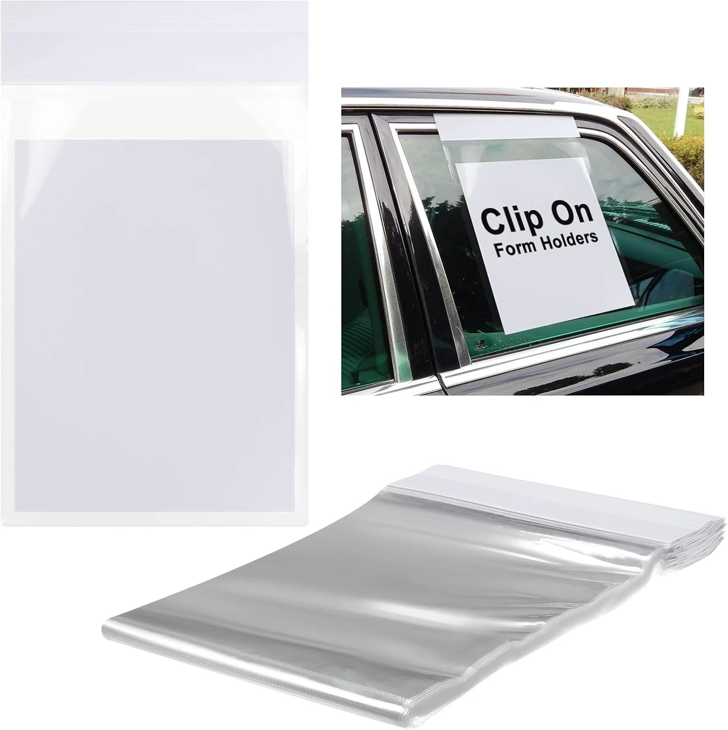 50-Pack Clip-On Window Form Holders, 9×13 Clear Plastic Sleeves for Buyers Guide