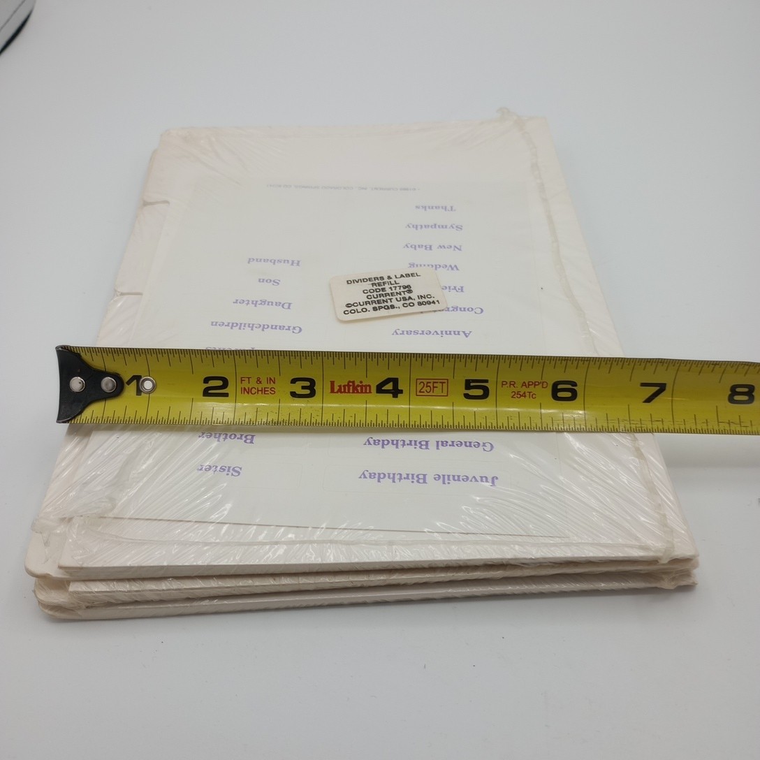 Current USA Inc Greeting Card Dividers And Label Refill 17796 New Organization