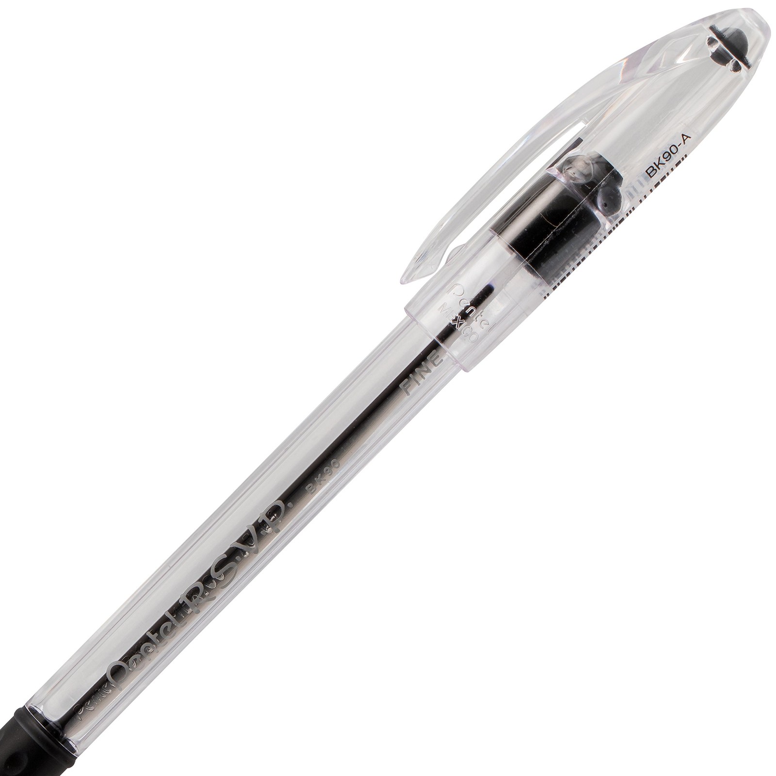 Pentel RSVP Ballpoint Pen, (0.7mm), Fine Line, 1 Count (Pack of 5), Black