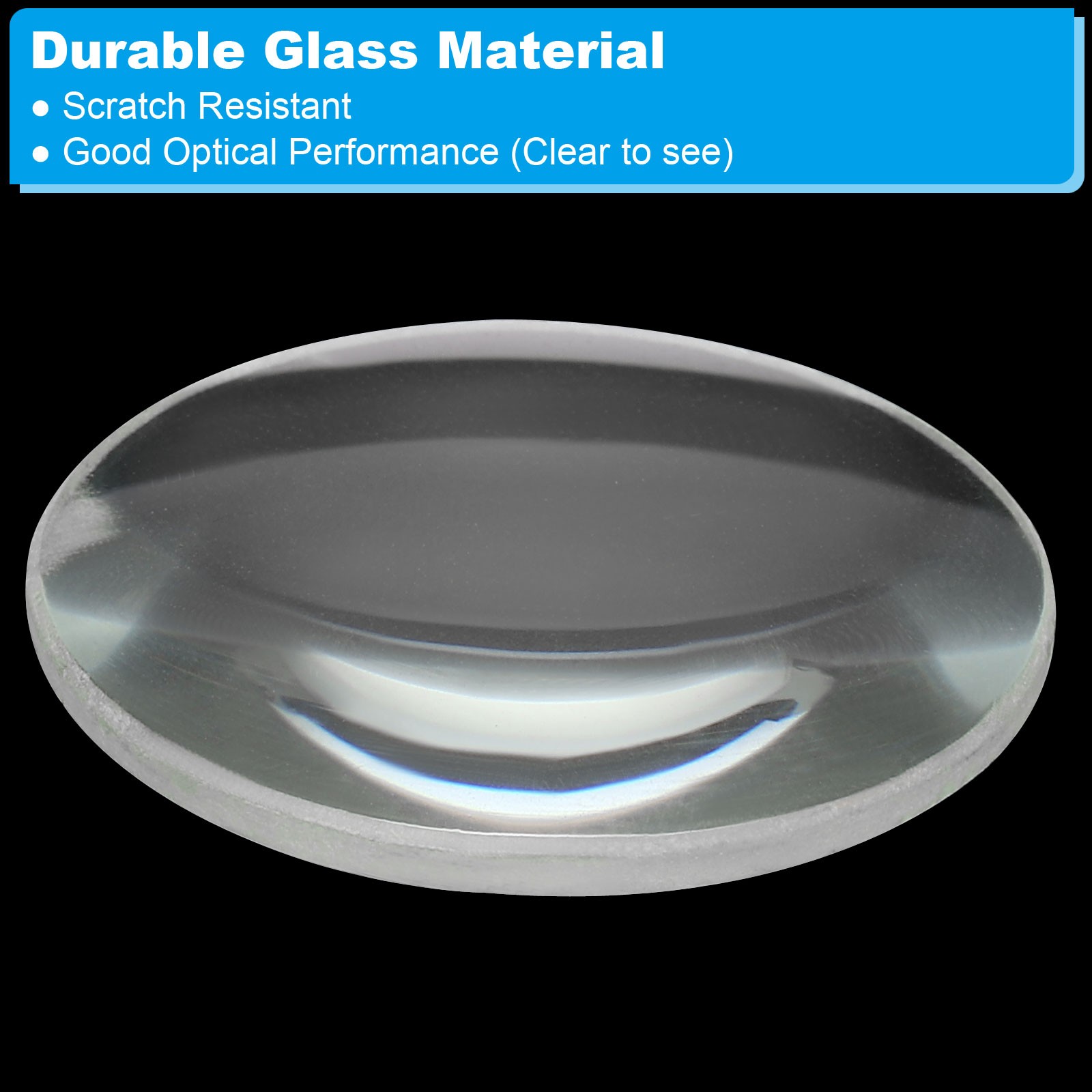 2″ (50mm) Focal Length Double Convex Lens, 2 Pack 30mm Diameter 5mm Height