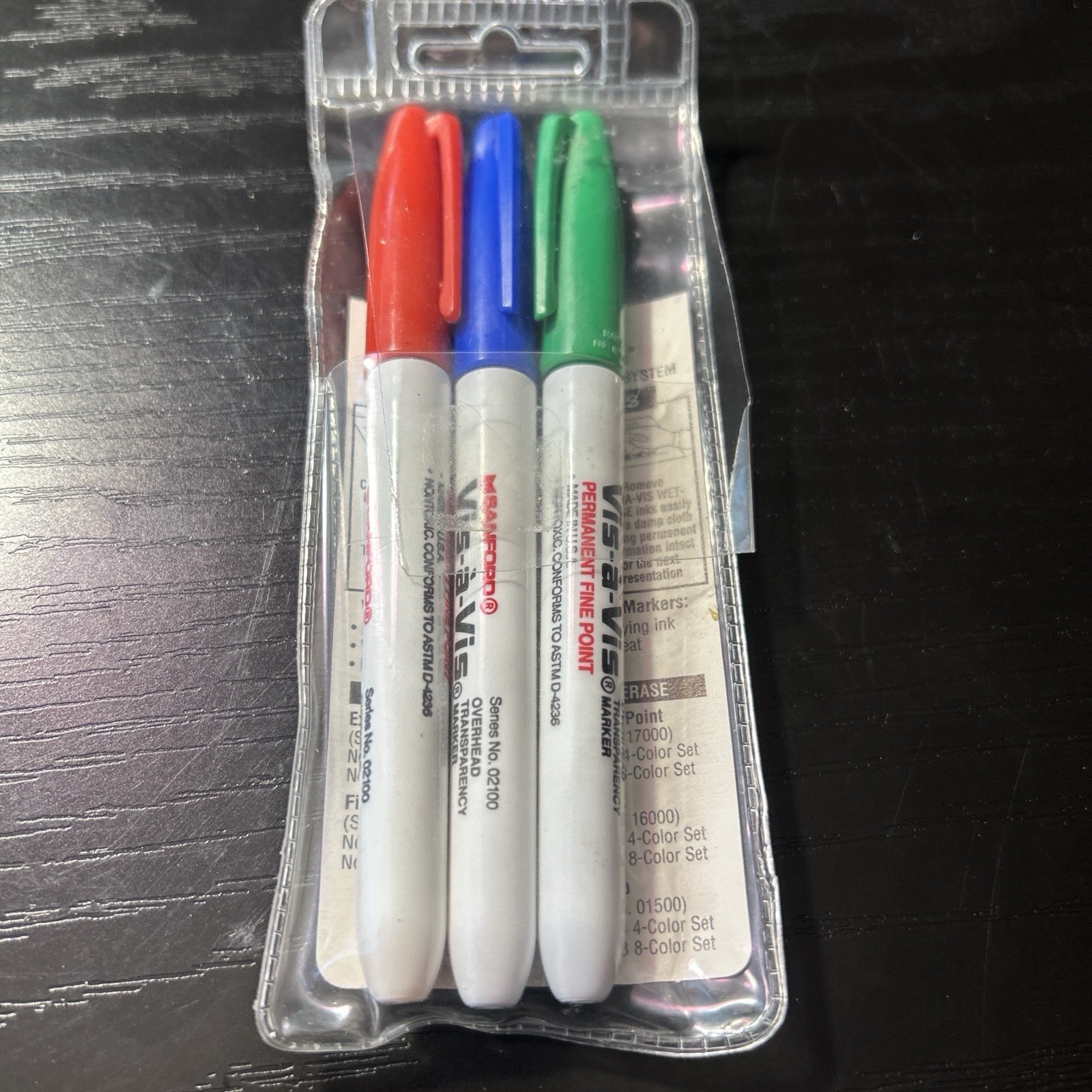 3 Sanford Vis-a-Vis Fine Point Permanent Markers Autograph Rare 02174 Blue NOS