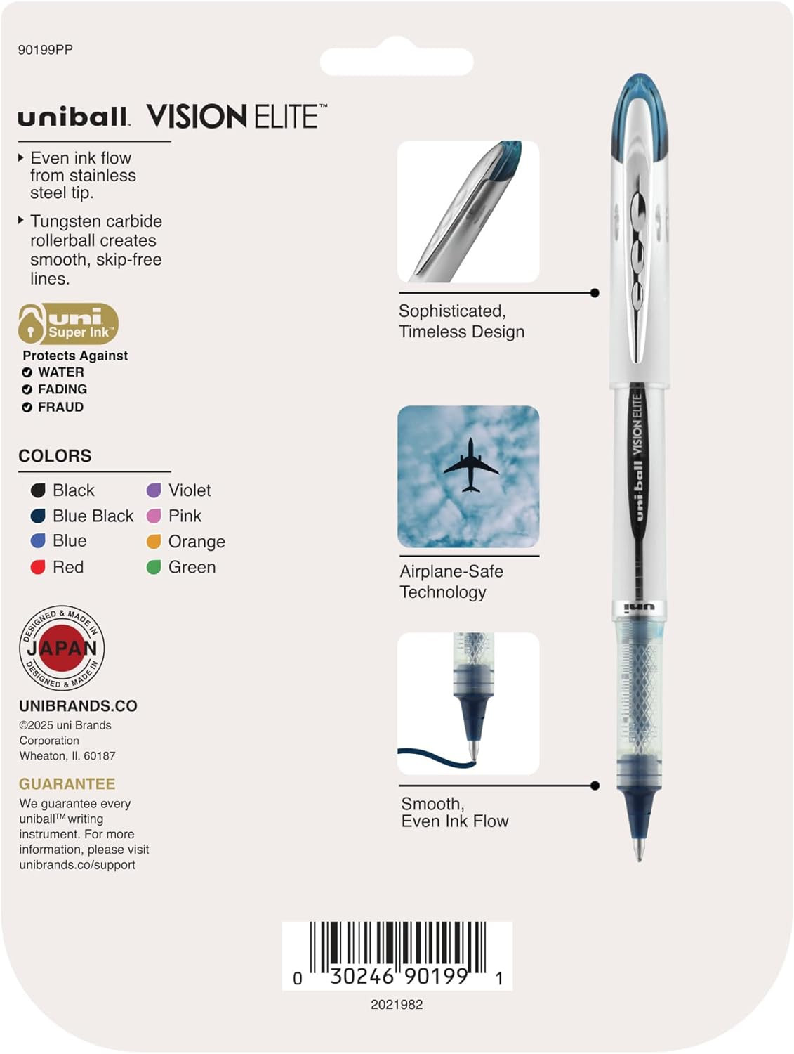 Uni-Ball® Vision™ Elite™ Liquid Ink Rollerball Pens, Bold Point, 0.8 Mm, Black B