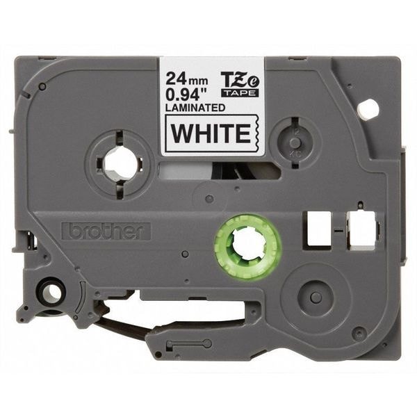 Brother Tze251g Continuous Label Tape, Pet, Black On White, 1 In W, 26.2 Ft L,