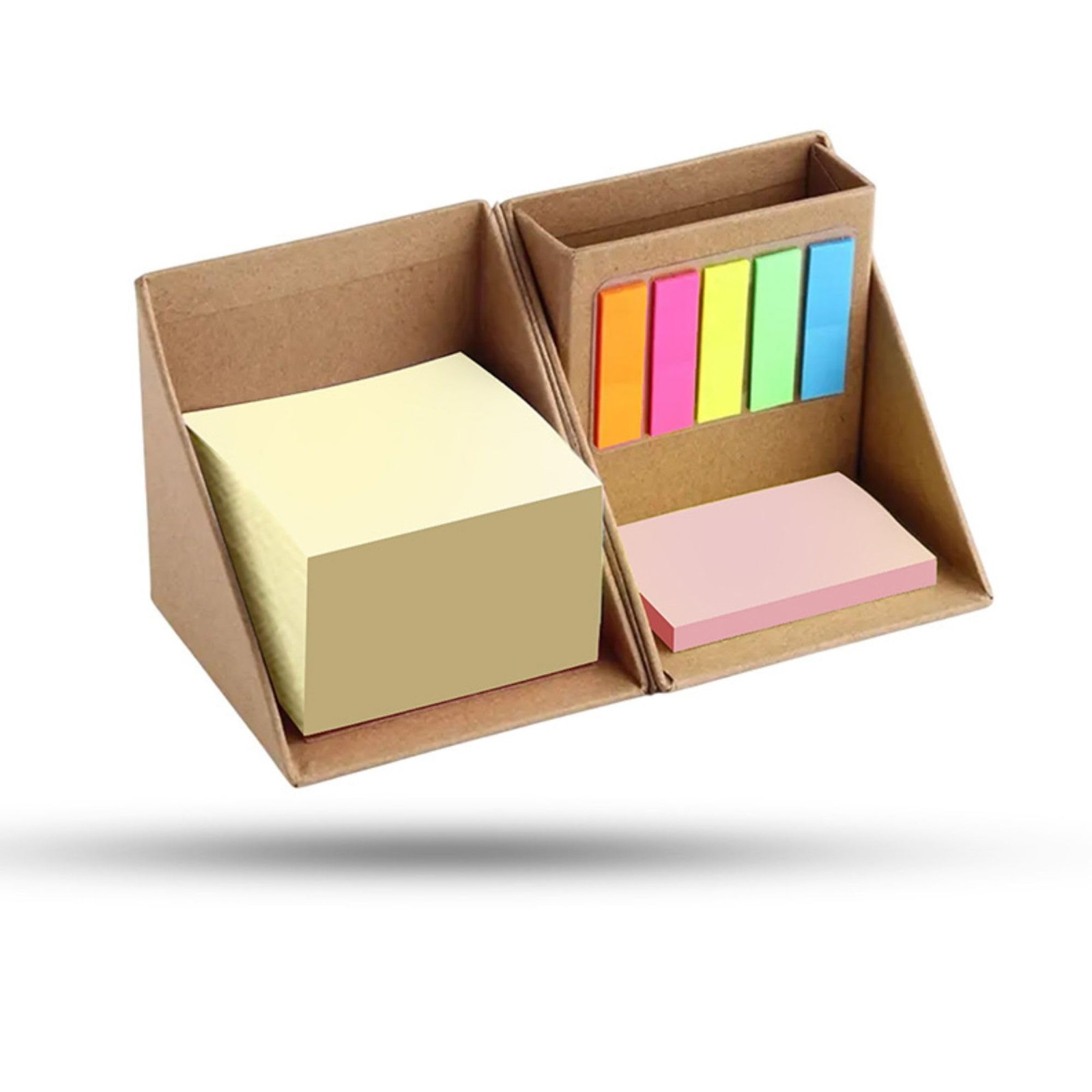 Sticky Notes Organizer Cube with Pen Holder, 3-in-1 Memo Pad Set with 300 Yel…
