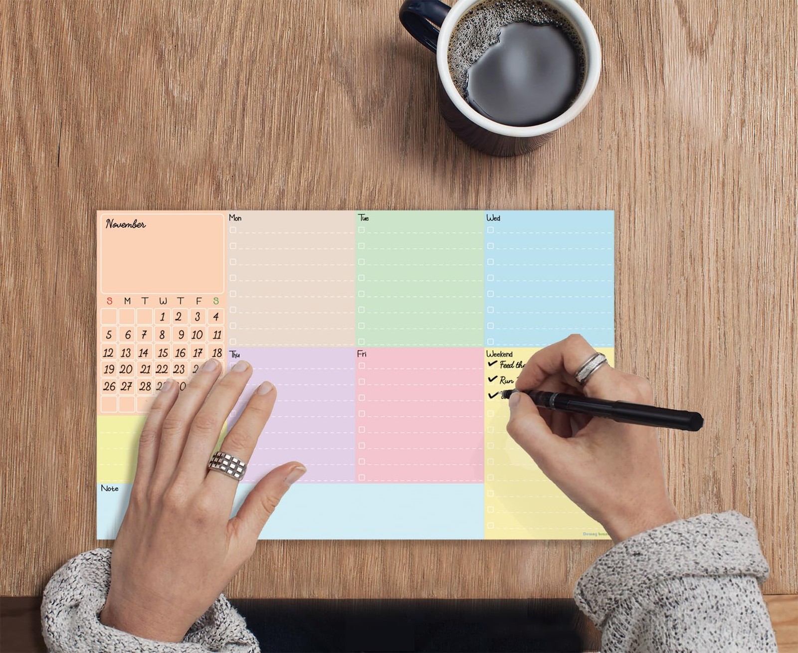 Week Planner Time Tracker To Do LIst Notepad Goal Setting Busy Life Checklist…