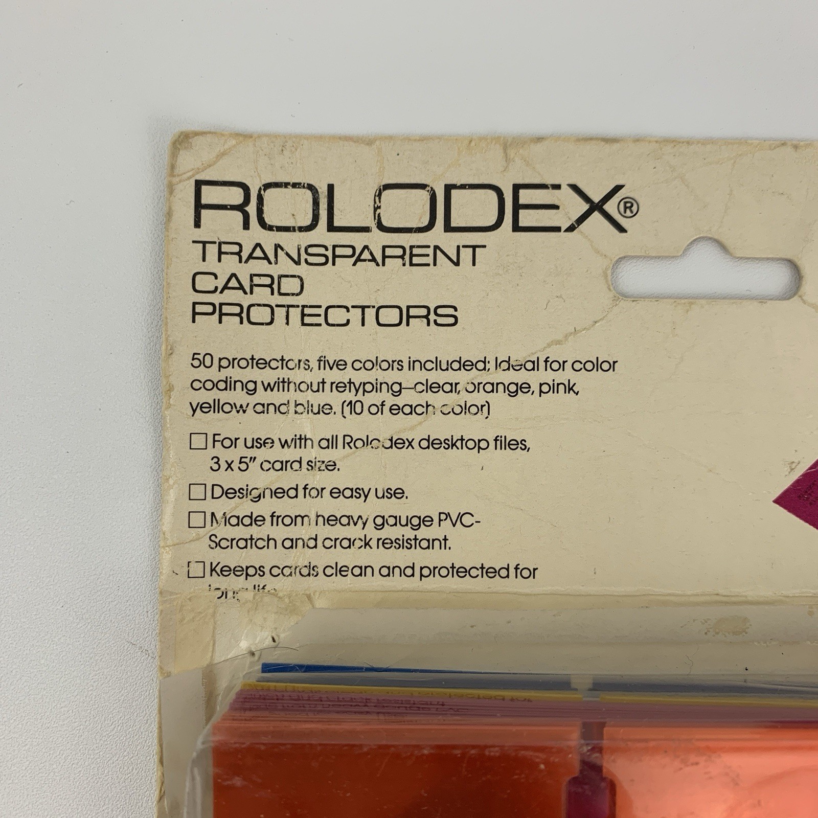 Rolodex Transparent Color Card Protectors Qty 49 USA TPB-35
