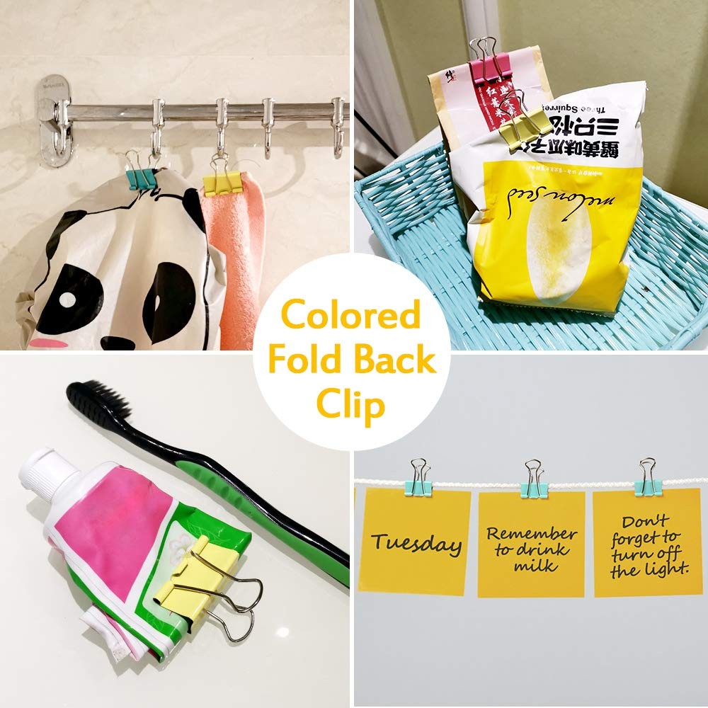 Binder Clips, Lumeiy 162PCS Paper Clips with Assorted Colors and Four Sizes