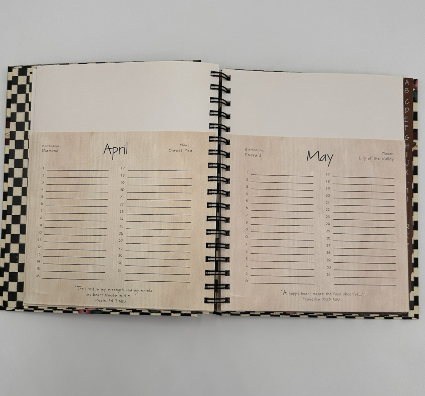 DaySpring Greeting Card Planner & Address Book Folk Art Organizer Vintage Retro