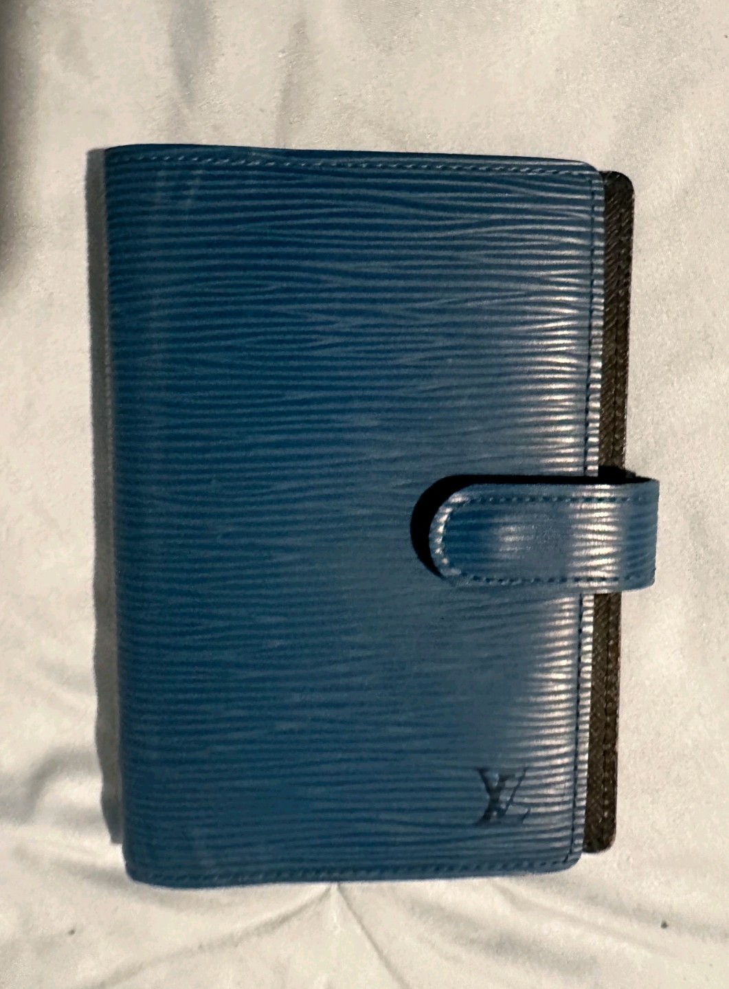 Louis Vuitton Epi Small Ring Agenda Cover Blue Leather Unisex