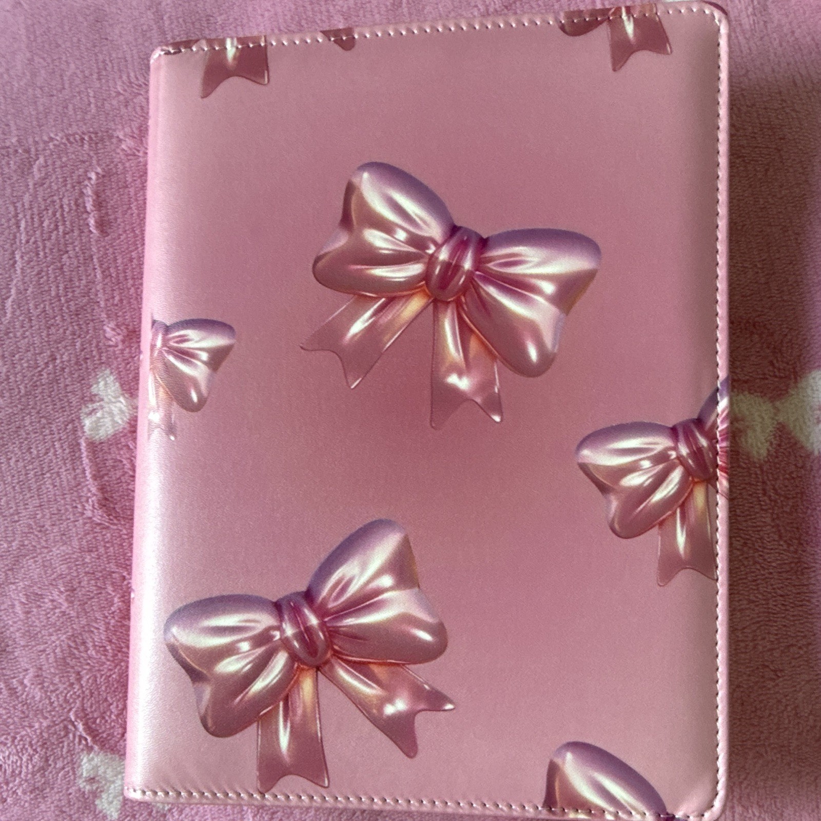 A5 Pink Bow 6 ring binder