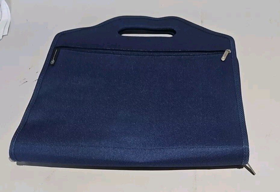 BLUE CANVAS WITH HANDLE FILE FOLDER WITH 17 POCKETS FOR STORAGE AND ORGANIZATION