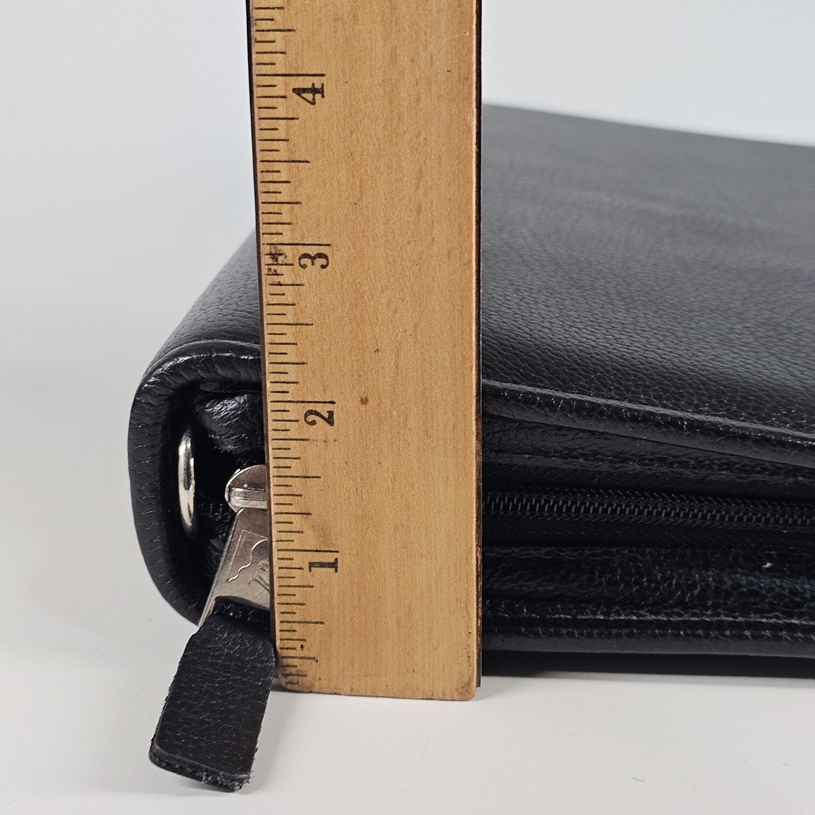 Franklin Quest Planner Binder Top-Grain Leather 10″x8″ 7 Ring Zip Around USA
