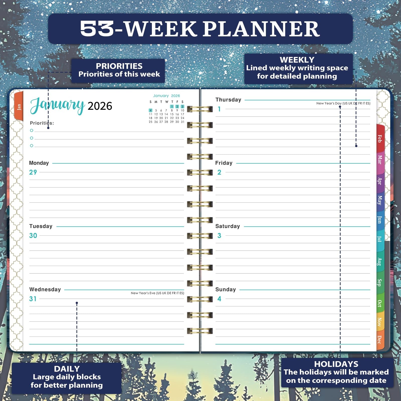 2026 Planner 2026 Weekly and Monthly from Jan 2026 Dec. 2026, 6.4″ x 8.5″