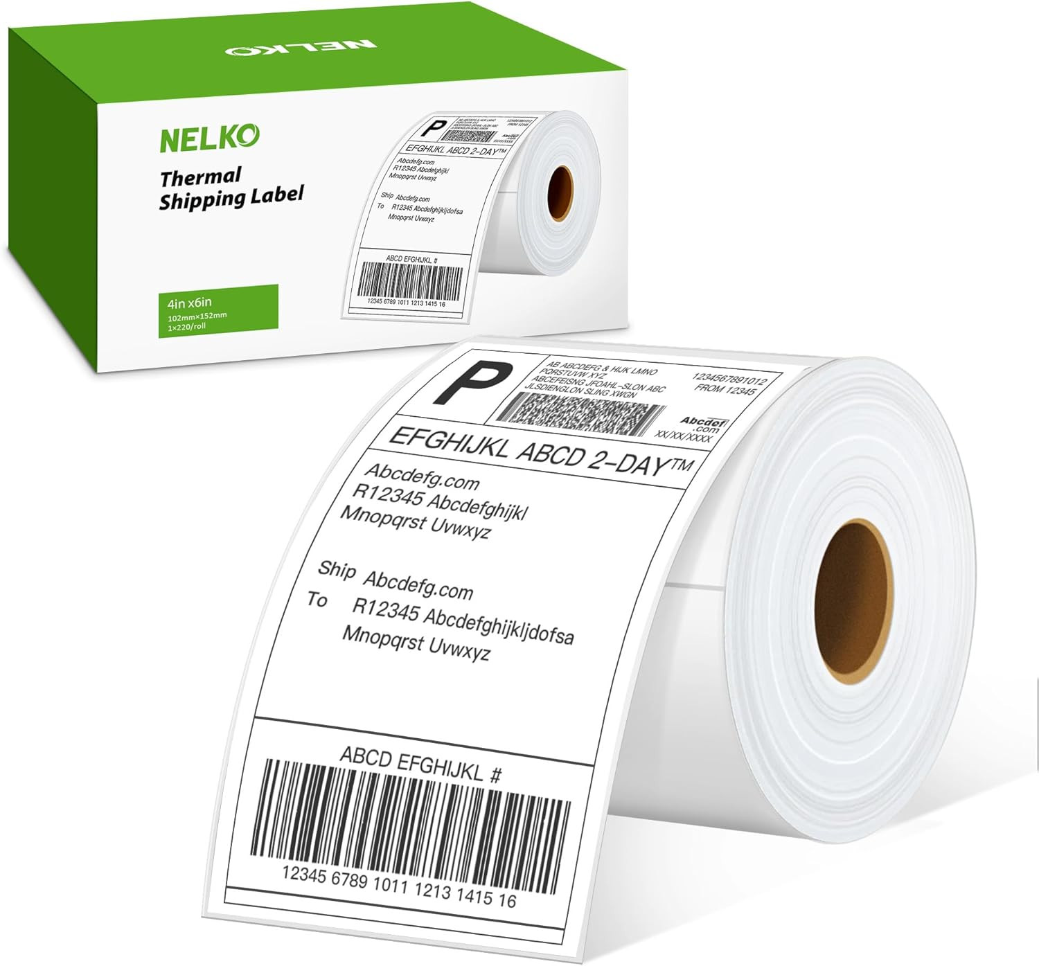 Nelko Genuine Direct Thermal Shipping Label 220 Labels/1 Roll, 4X6