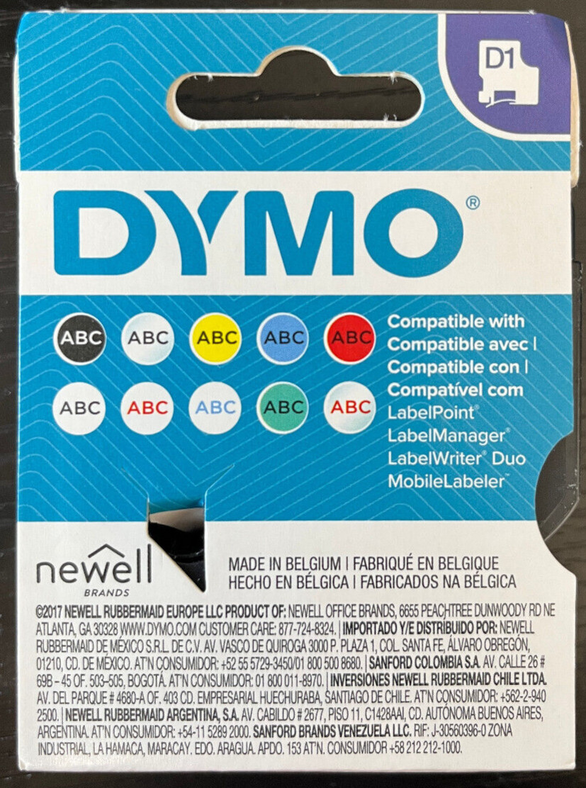 Dymo D1 Label Cassette (53710) 5 PACK -Black on Clear Teape – FAST FREE SHIPPING
