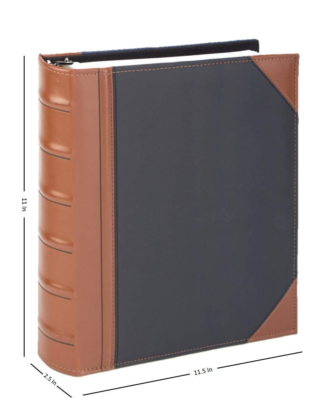 Heavy-Duty 3-Inch Executive Binder, English Leather, Holds 350 Sheets